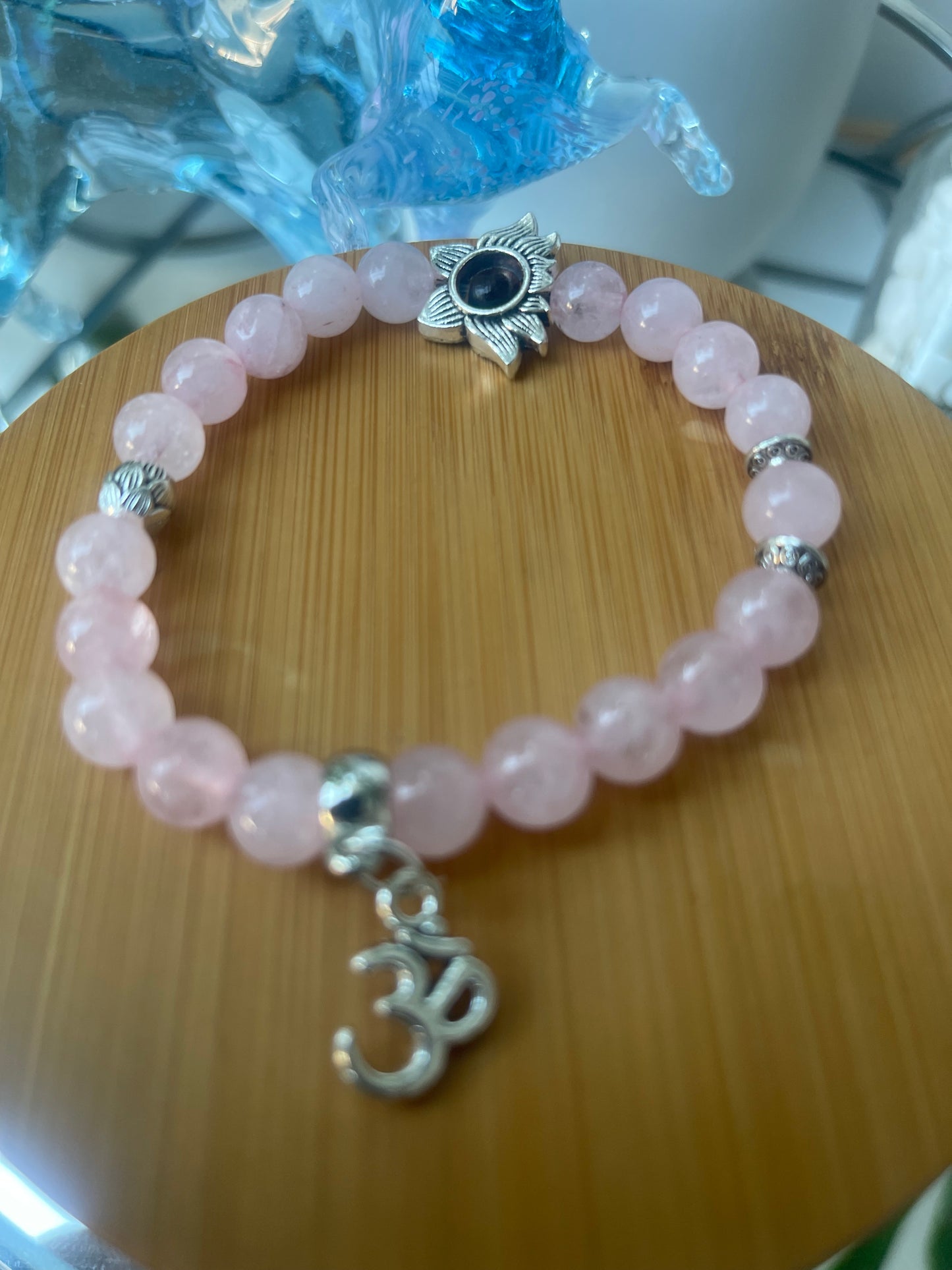 ROSE QUARTZ healing bracelet, Self Love bracelet, healing crystal bracelet, mala bracelet, gift for her, crystal healing, yoga bracelet