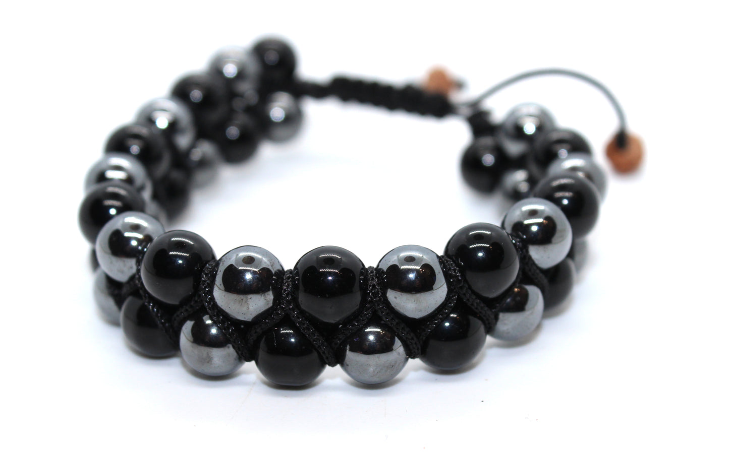Natural Hematite Black Onyx Bracelet Handmade Hematite Bracelet Gemstone Adjustable Black Men Bracelet Valentine's Day, Unique Gift for Him