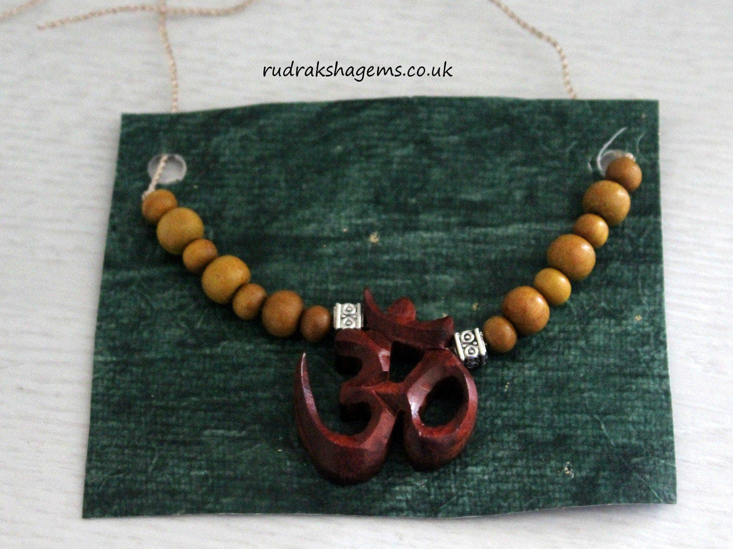 OM Ohm Aum Yog Hindi Omkara Sandalwood Charm Choker Bracelet Wrist Band Rakhi