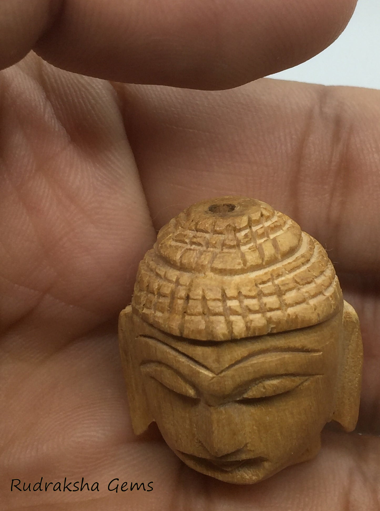Natural wooden bead - 1 pcs BUDDHA 28 mm wooden Hand carved Guru Bead - DIY for Mala Making - Jewelry Findings Beautiful Big Collector Rare