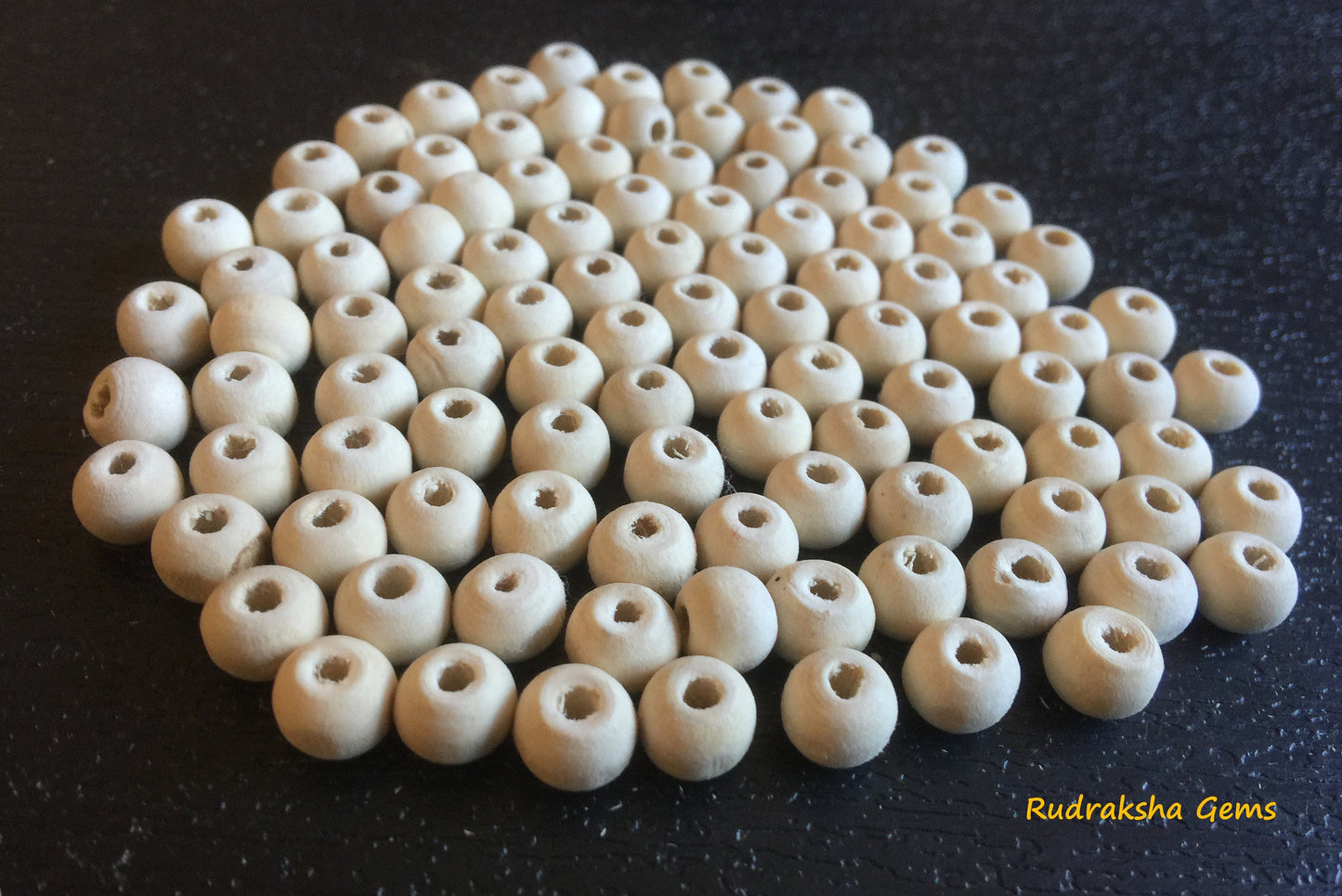 White Tulsi beads - White Tulasi Loose 108 beads - Krishna prayer beads - Natural round 7 mm wooden beads - Trade prices - Natural wood bead