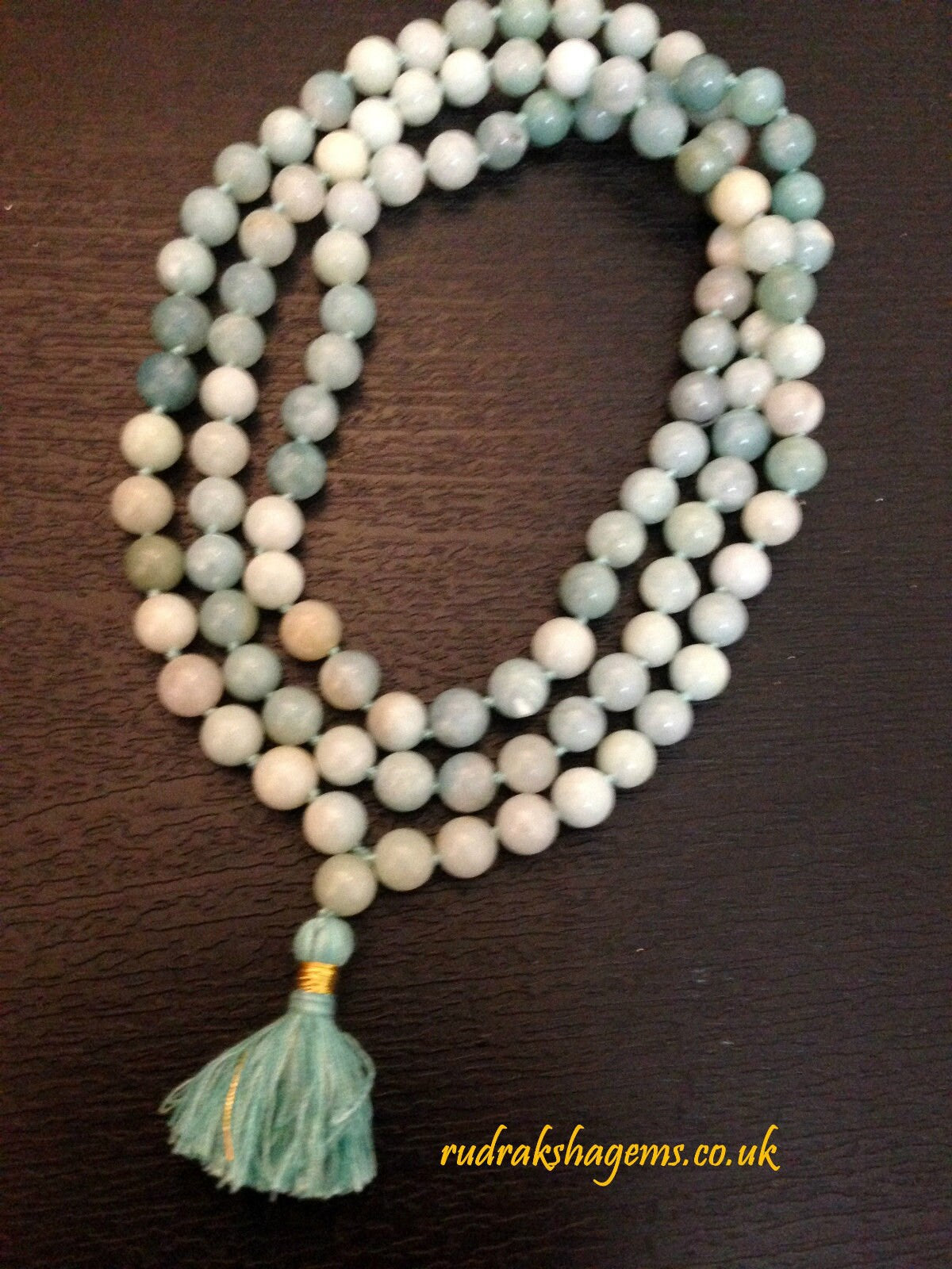 Amazonite Mala, 108 Bead Malas, Hand Knotted Necklace, Buddhist Necklace, Prayer Necklace, Meditation Jewelry, Hand Knotted Mala Buddhist