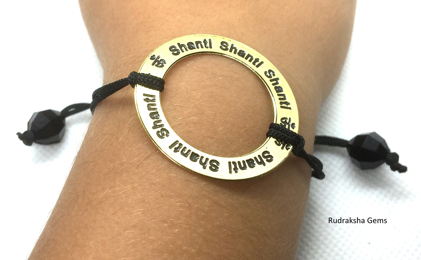 Om Shanti Shanti Shanti Mantra Bracelet, Om Mantra PEACE CORDED BRACELET Yoga Soul Wrist Band wristband, Handmade Yoga Jewellery Jewelry Aum