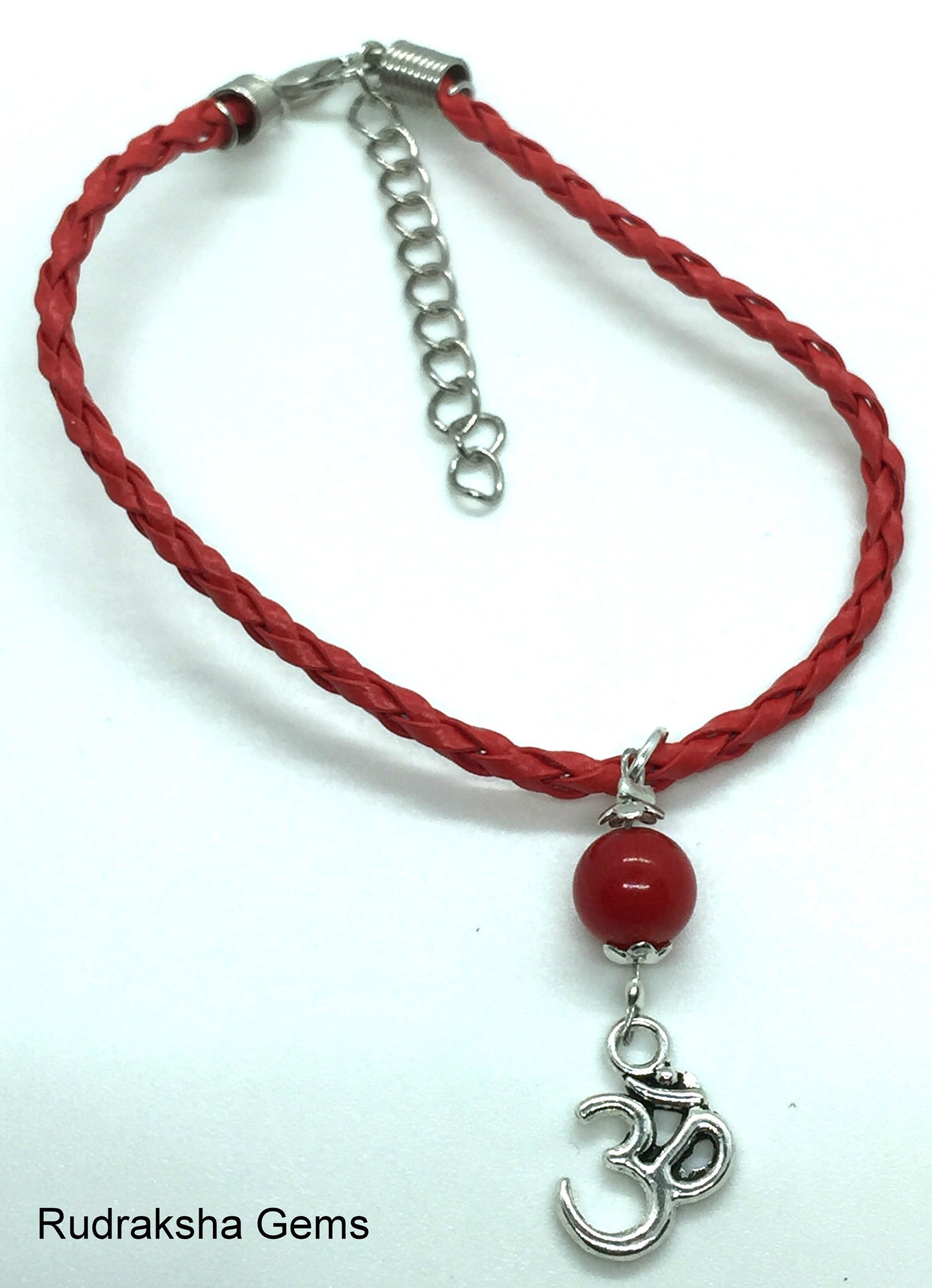 Corded Gemstone Bead Bracelet- Crystal Bracelet - New Age Healing Chakra Reiki Jewellery - Gift Om Aum Charm Bracelet - Boho Hippie Band