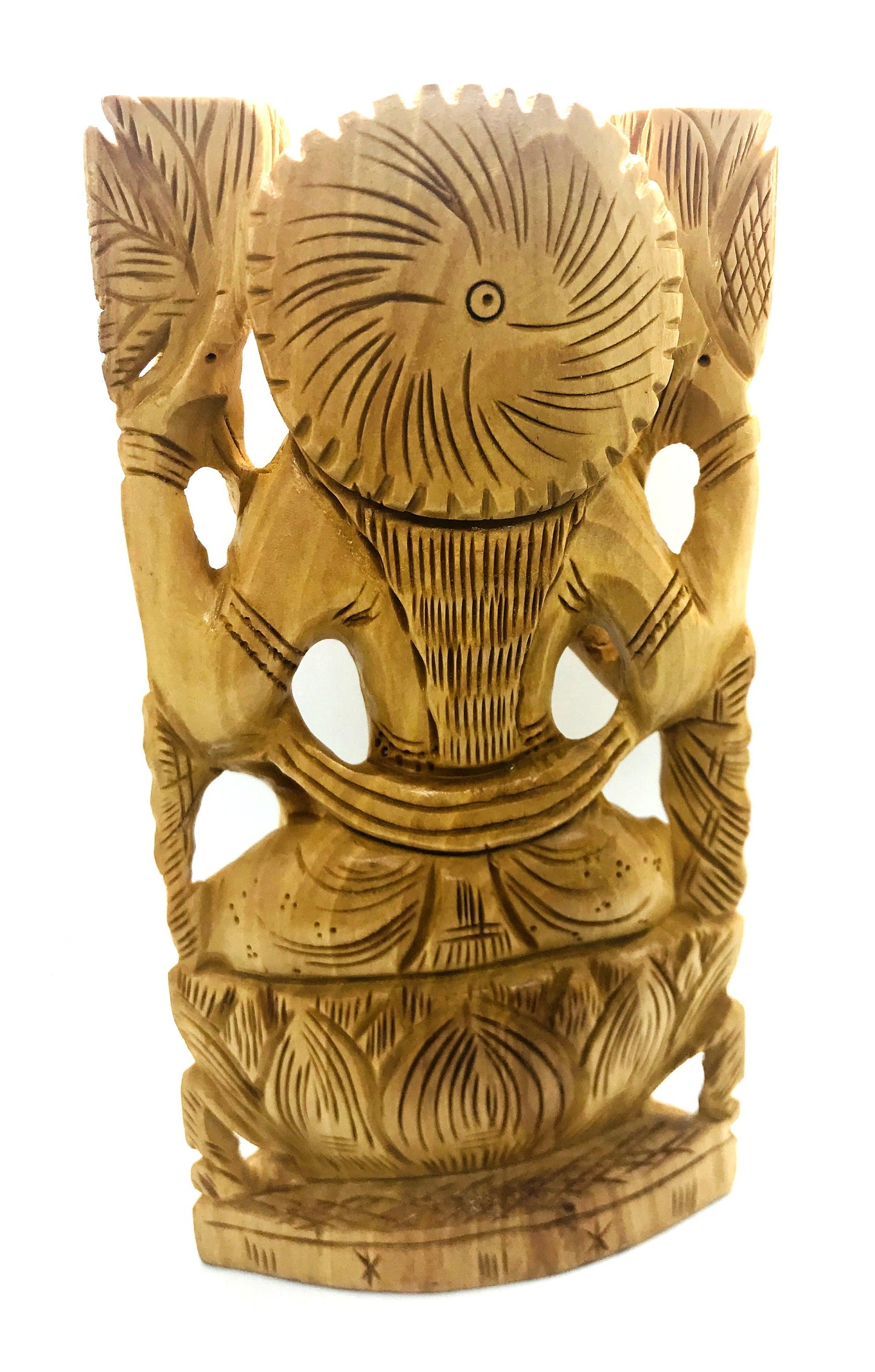 LAXMI Wooden 6" Beautiful Statue Hindu Goddess Pooja Prayer Rare Hand Carved, Intricately Detailed Statues, Laxmi Meditation Decor, Yoga