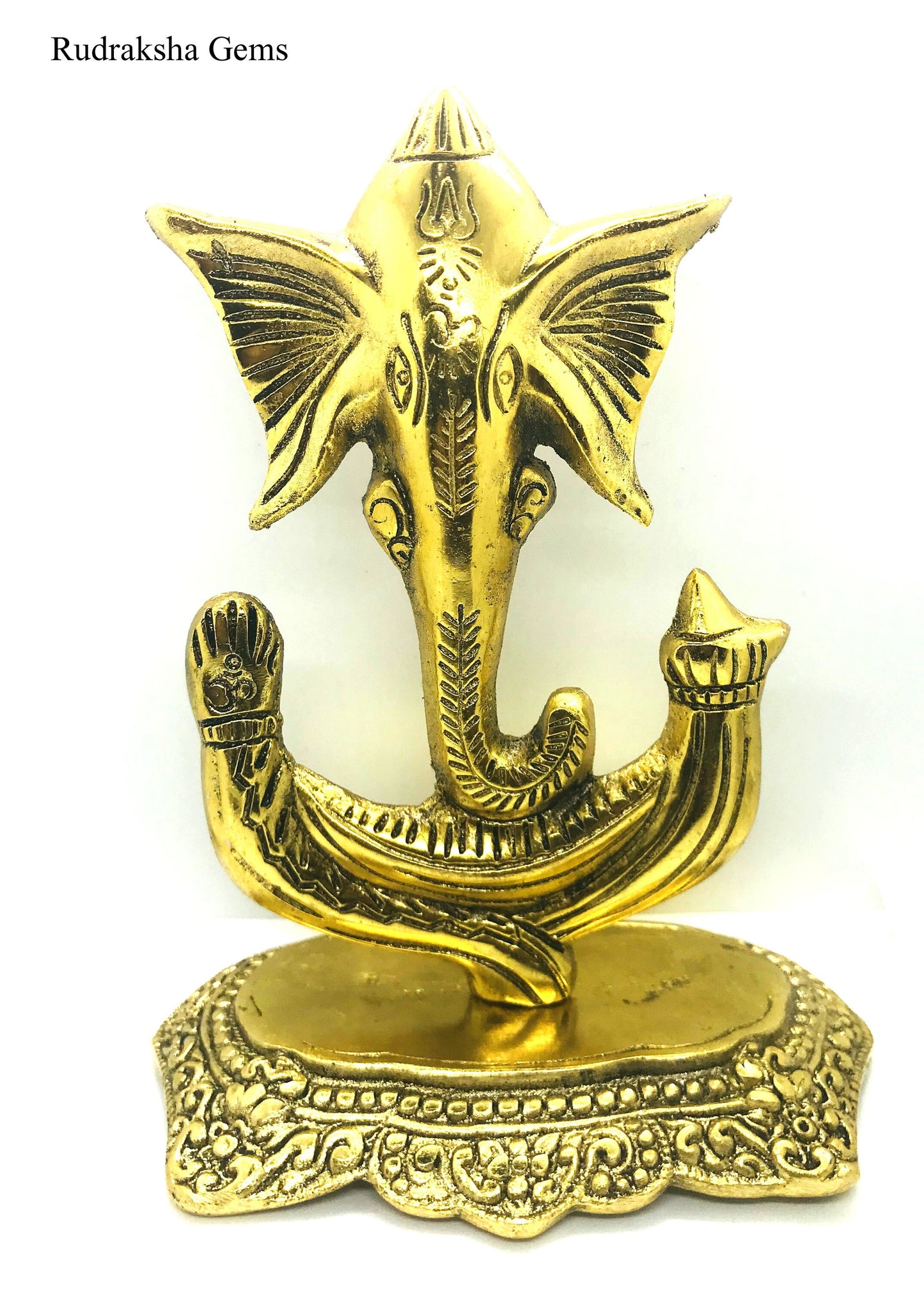 GANESHA Statue GANPATI Idol GANESH Om Lord Elephant Hindu God, Ganesha Trishul Trunk Antique White Metal Idol Statue Beautiful Gift Rare