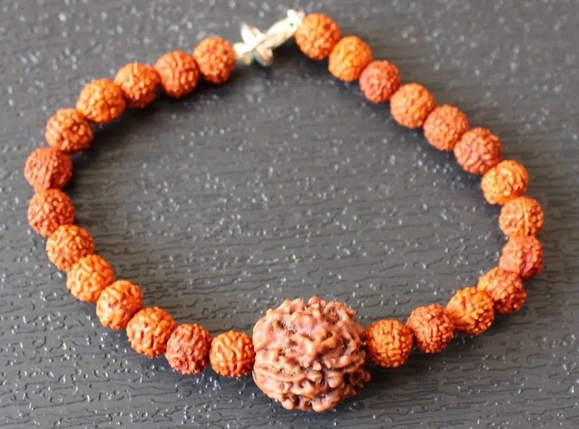 4 mukhi Rudraksha Bracelet, 4 face Rudraksha Bracelet, Genuine Rudraksha Beads, Custom size available, Four Face Shiva Rudraksh, Spiritual