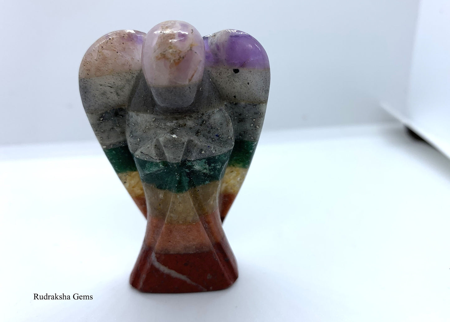 Chakra Natural Crystal Angel / Chakra Angel / 2 inch Angel including 7 Bonded Crystal Types Reiki Energy Charged 7 Chakra Crystal Angel Love