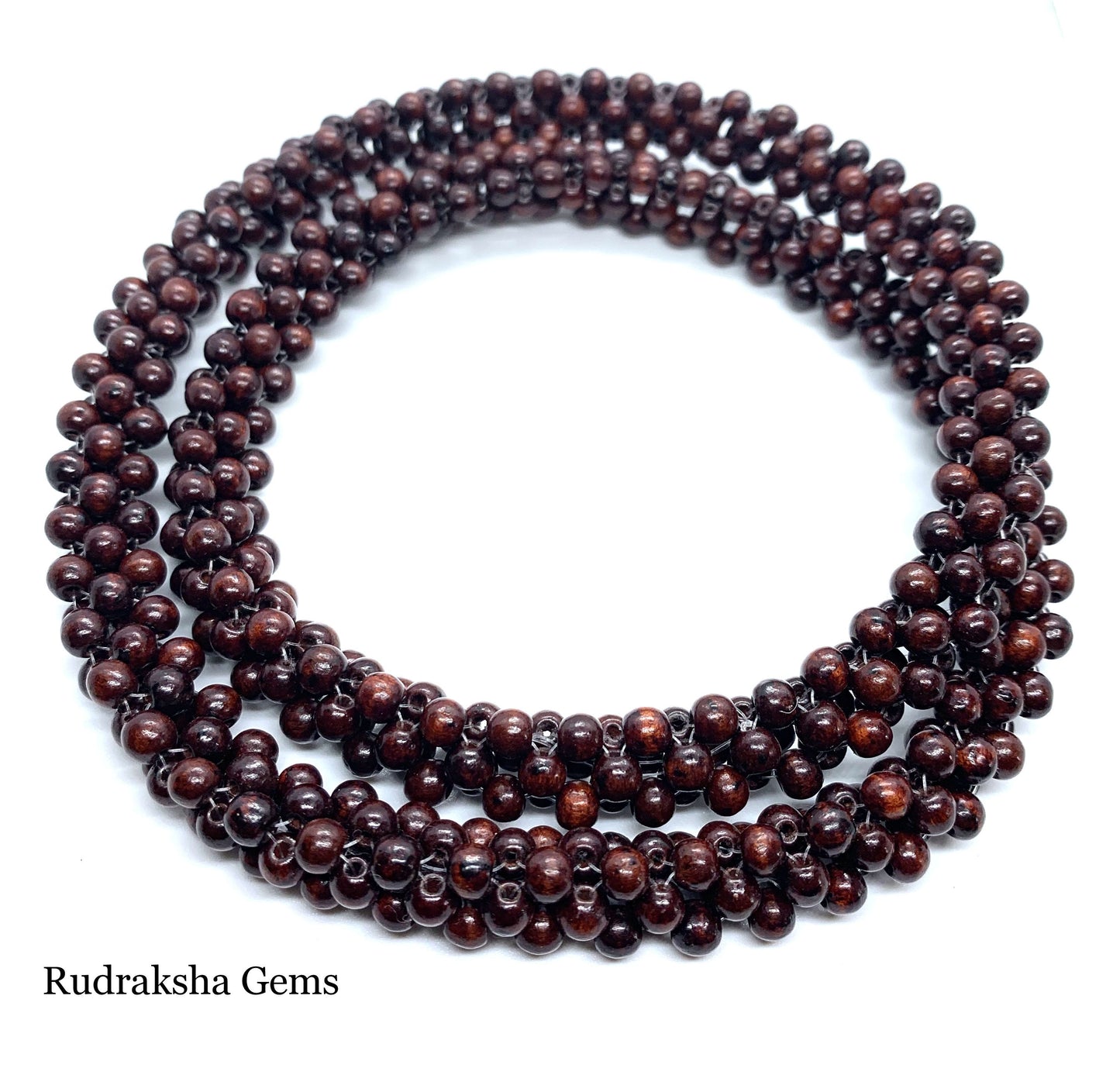 Choker necklace, multi-strand 30 inch necklace, Rose wood Necklace, Chunky necklace, gift for her, statement Necklace, Braided necklace