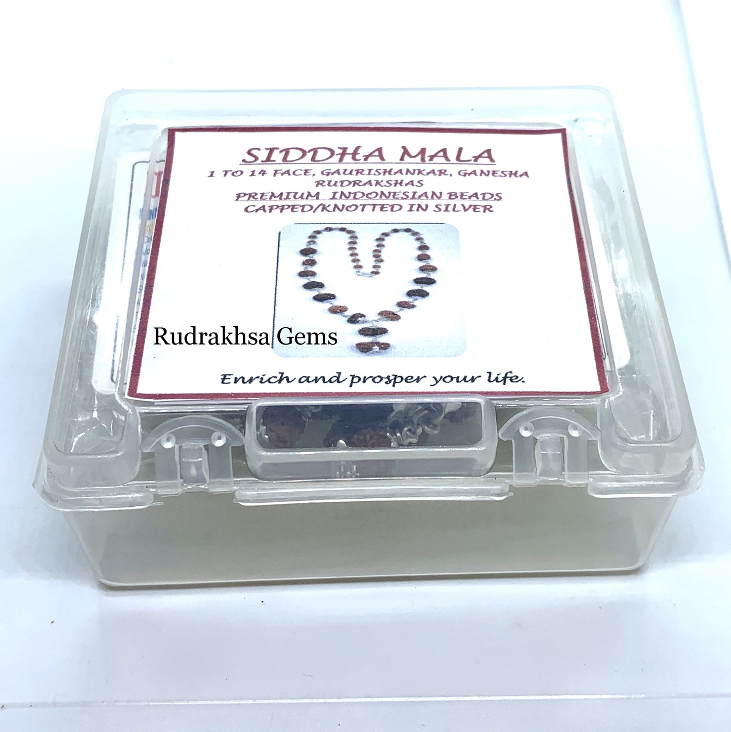 1 to 14 Mukhi Rudraksha, Indonesian Beads Sidha Mala, Siddha Sidh Java Beads Certified, Rudraksh Mala Necklace, Genuine Beads in 925 SILVER,