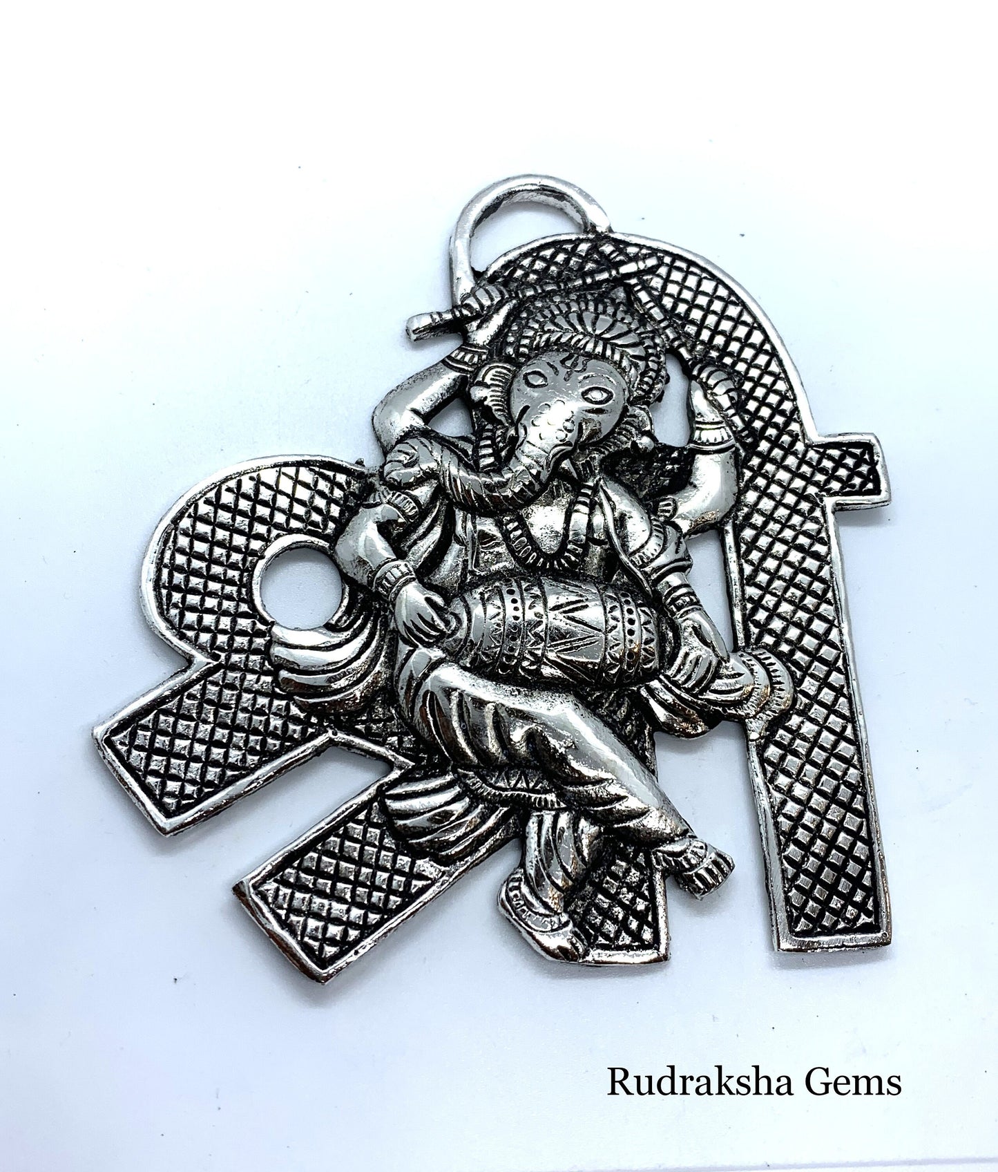 LORD GANESHA Metal Wall Hanging Hindu Sri Shree Ganesh God Meditation Decor, Pray, Yoga Prayer Rare Pure, Intricately Detailed Door hanging