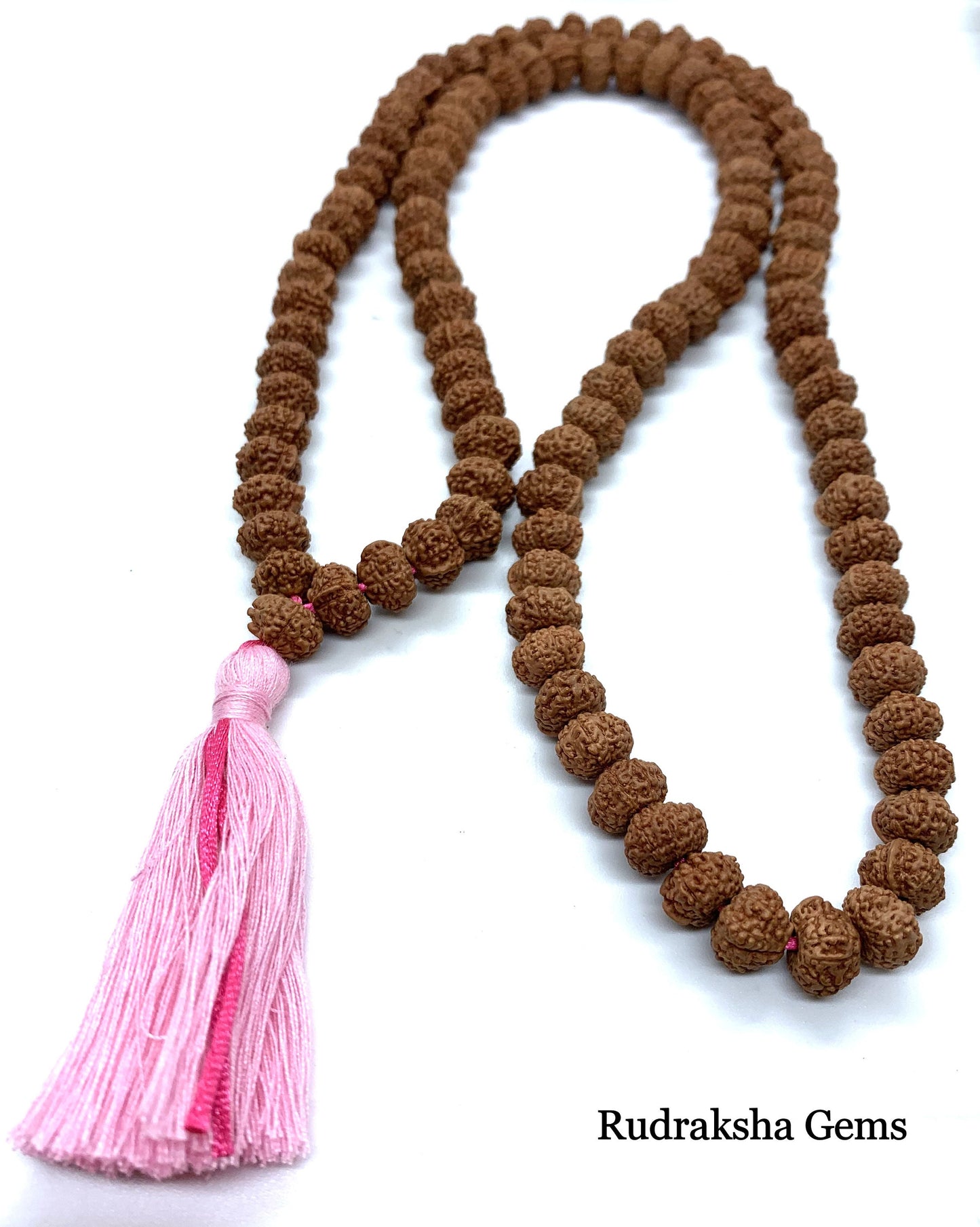 Ganesha Rudraksha Mala Indonesian 108 + 1 Beads with Trunk -Ganesha Rudraksh Beads - Ganesh Rudraksha Mala - Rudraksha Collector Mala