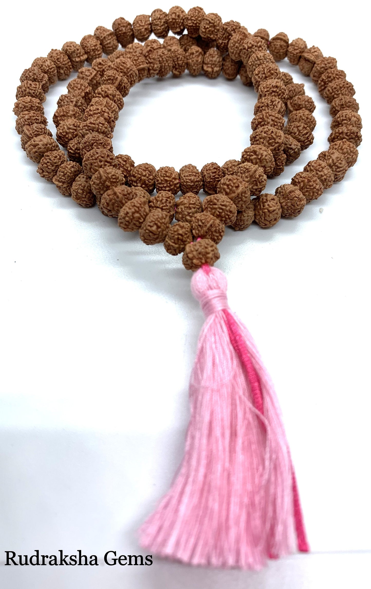 Ganesha Rudraksha Mala Indonesian 108 + 1 Beads with Trunk -Ganesha Rudraksh Beads - Ganesh Rudraksha Mala - Rudraksha Collector Mala