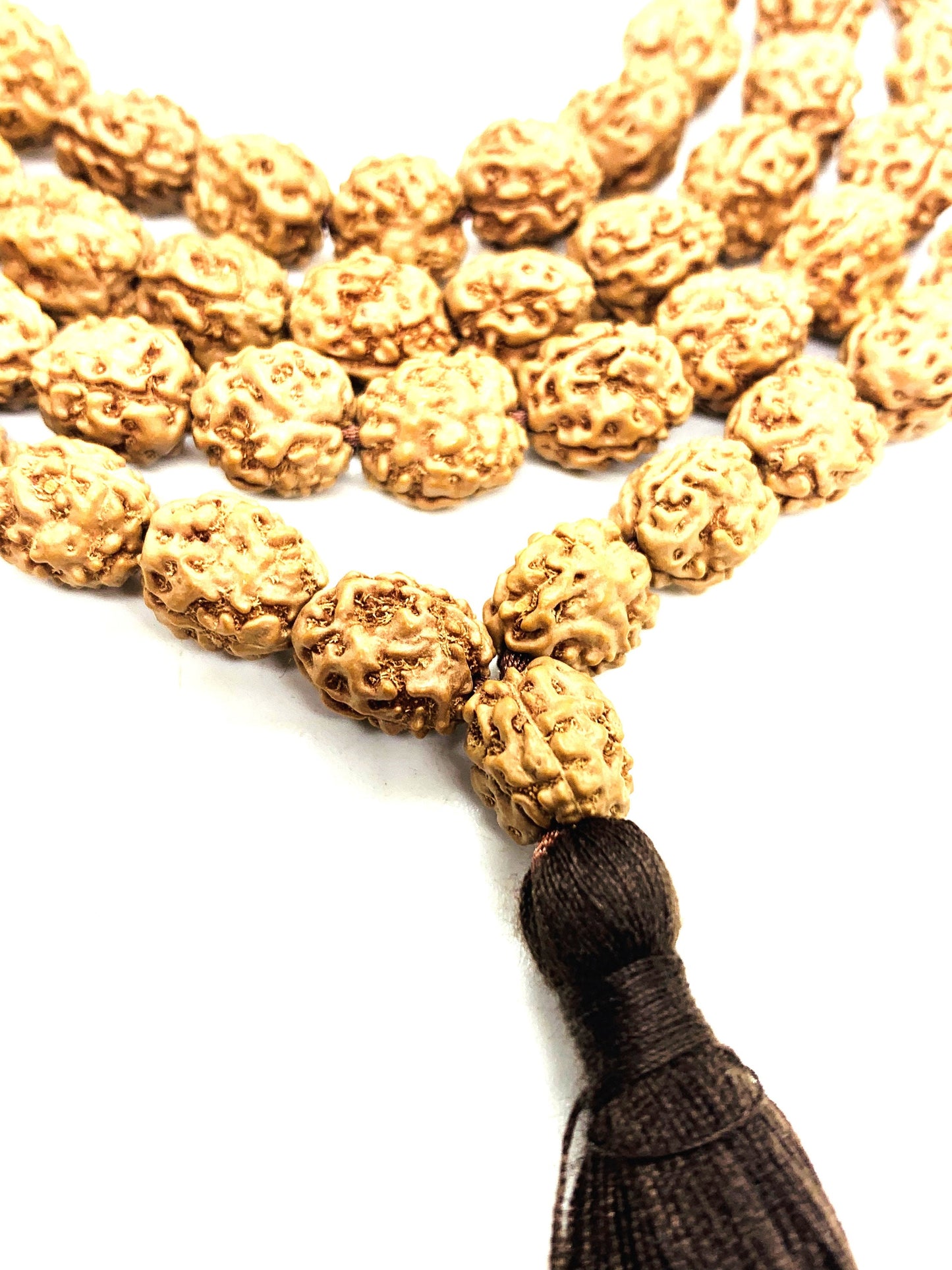 3 Mukhi Rudraksha Mala, 108+1 Genuine Rudraksha beads, Long Tassel Mala, Beautiful Mala, Natural beads, Rudraksh Mala, Japa Prayer beads