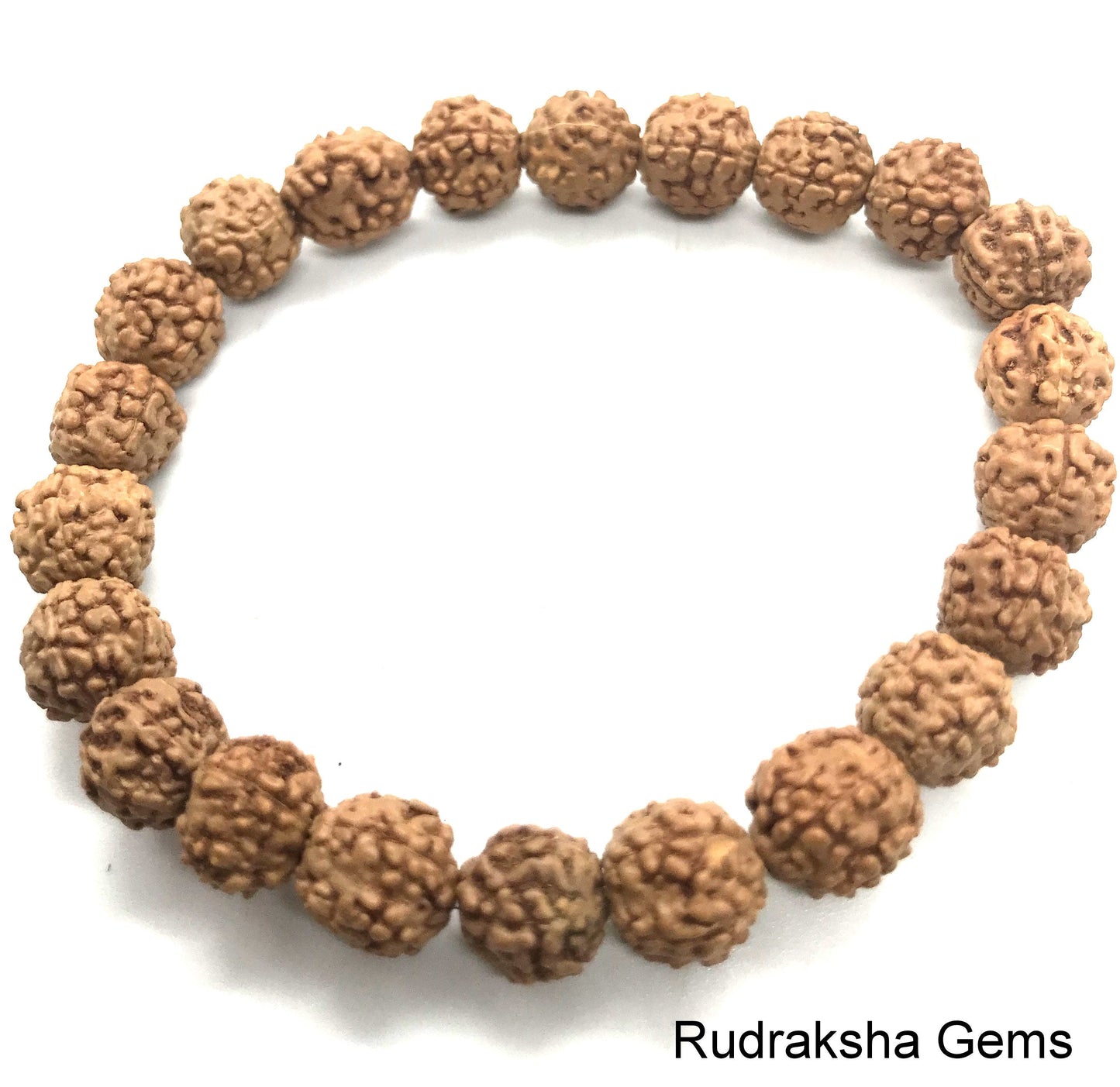 Rudraksha Seeds Beaded Elasticated Bracelet Elastic Wristband Mala Yoga Meditation Band Om Charm Shiva Bracelet