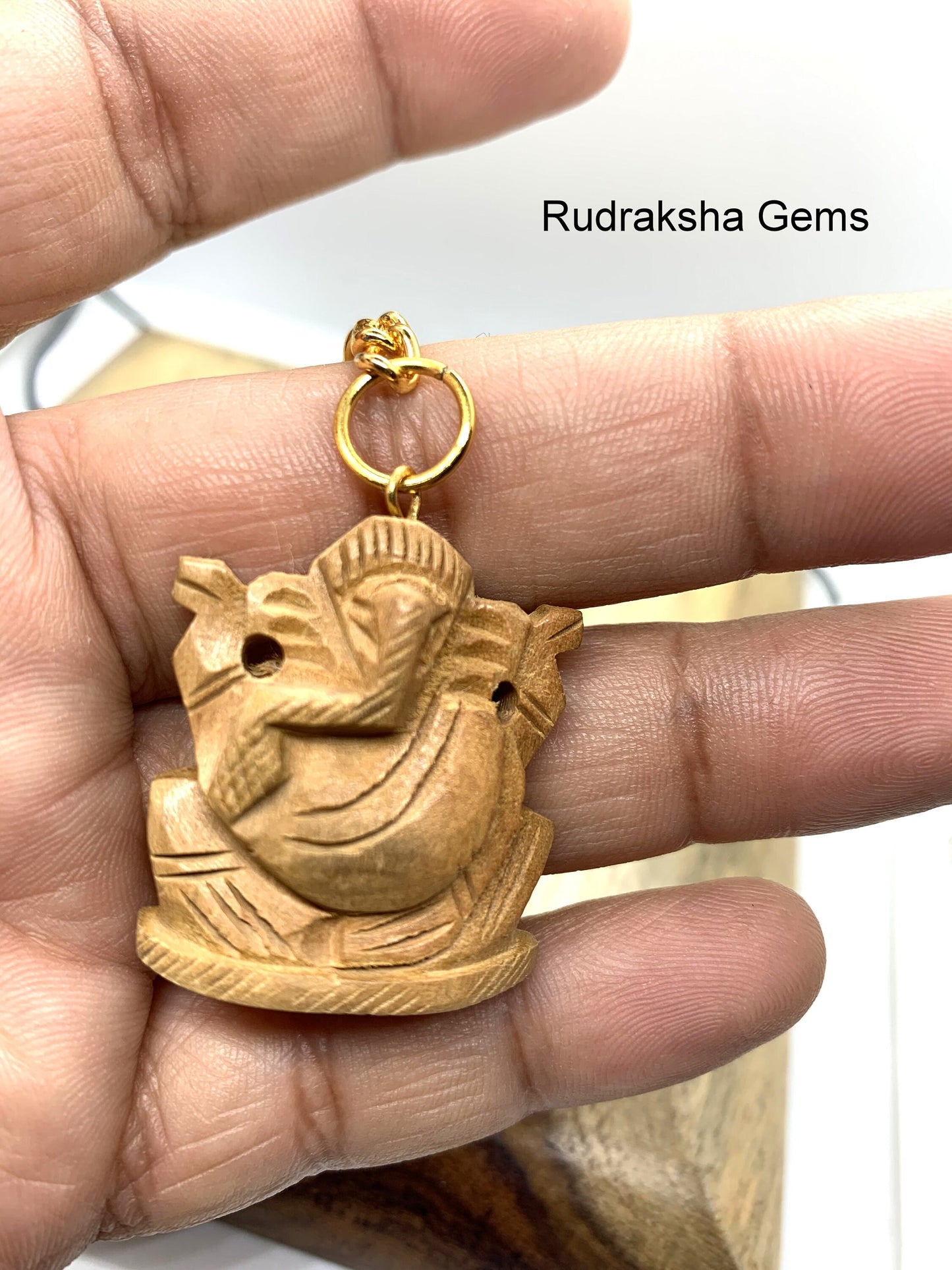 Ganesha Key Ring Wooden Hand made Ganesh Elephant Keychain Elephant Keyring Initial Keychain, Yoga Keychain, Prosperity & Fortune, Hindu God