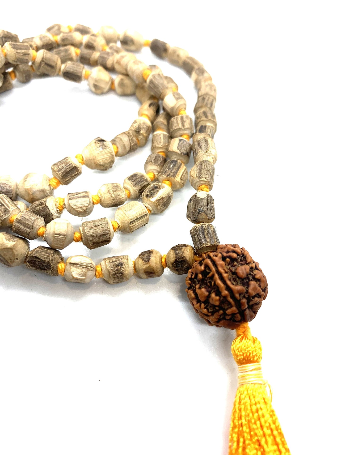 Holy basil (Tulsi) Hand Knotted Japa Mala 108 beads mala purified & blessed - Tusli Japa Mala Yoga Meditation- Rudraksha Guru bead necklace