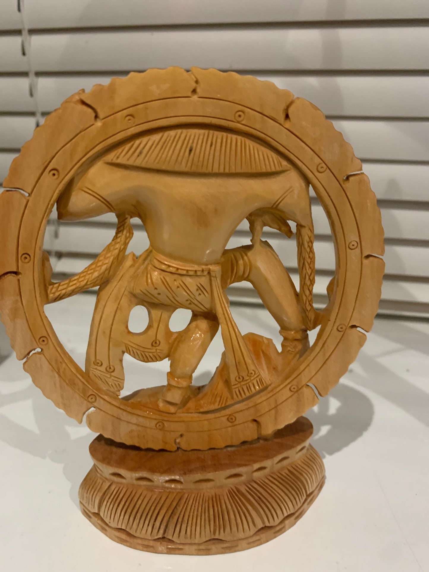 Shiva Statue, Wooden Hand carved 5" Beautiful Natraj Dancing Natraja Hindu God Lord Shiva Wood Statue Natrajan Om, Dancing Shiva sculpture