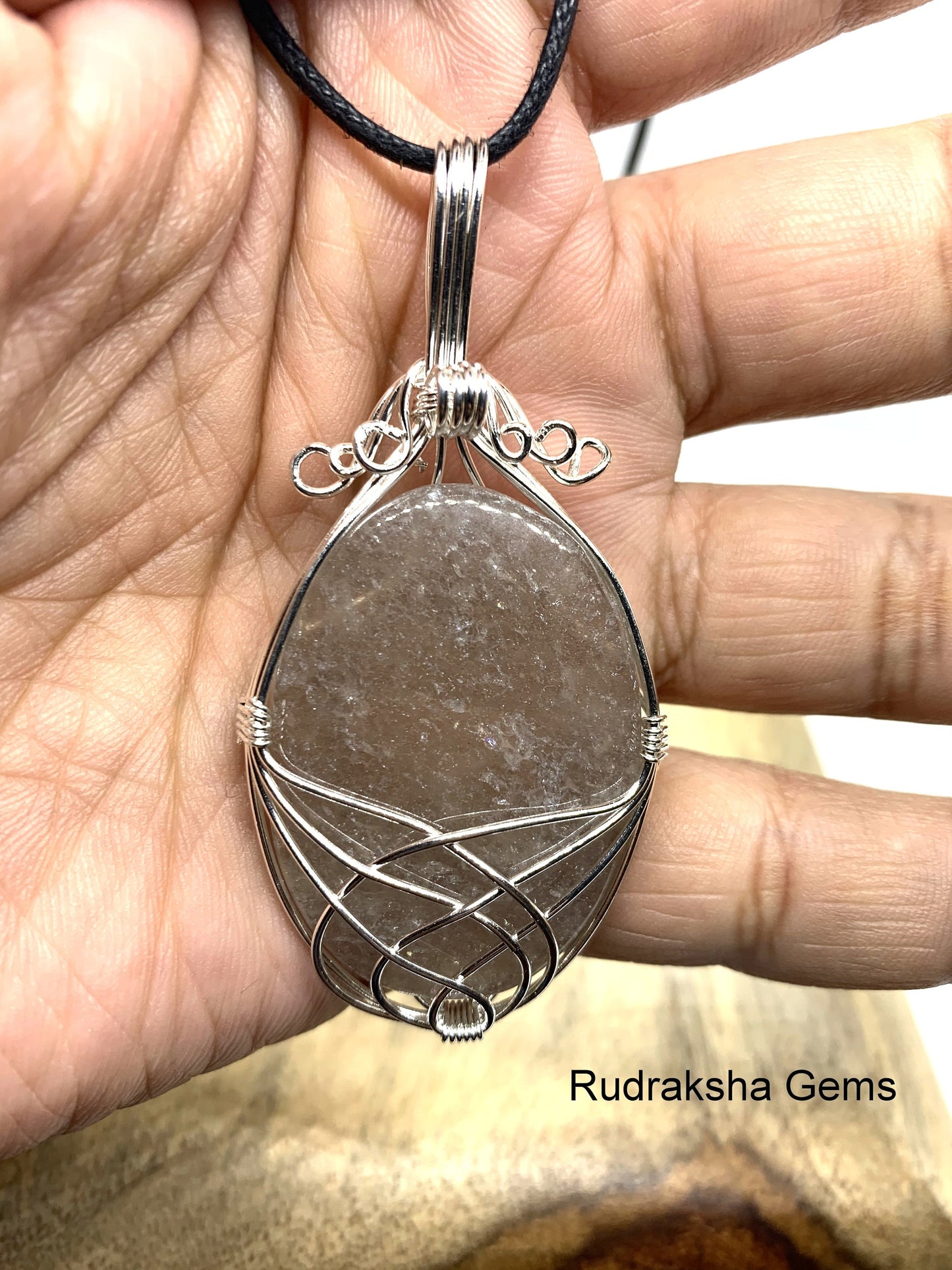 Grey Moonstone wire wrap pendant, Moonstone pendant, Wire wrapped pendant, wire wrap jewelry, moonstone necklace, crystal pendant, Gift all