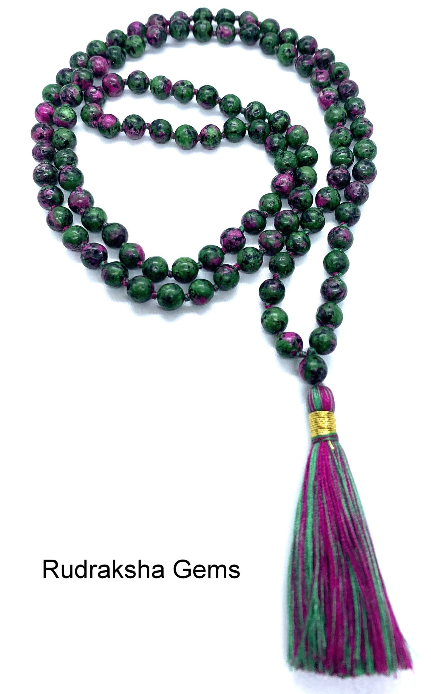 Ruby Zoisite Necklace, Tassel mala, Prayer Necklace, 108 Mala Beads, Ruby Zoisite 6mm Mala, Statement Necklace, Yoga Gifts, Spiritual Mala