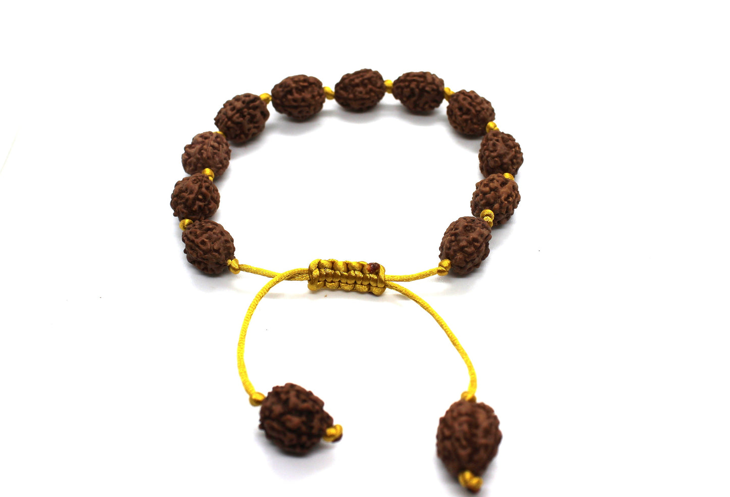 3 mukhi Rudraksha Bracelet, Three Mukhi Bracelet, Yoga Gifts, Handmade Armlet Stretch cord Bracelet, 3 Face Indonesian Rudraksha Bracelet