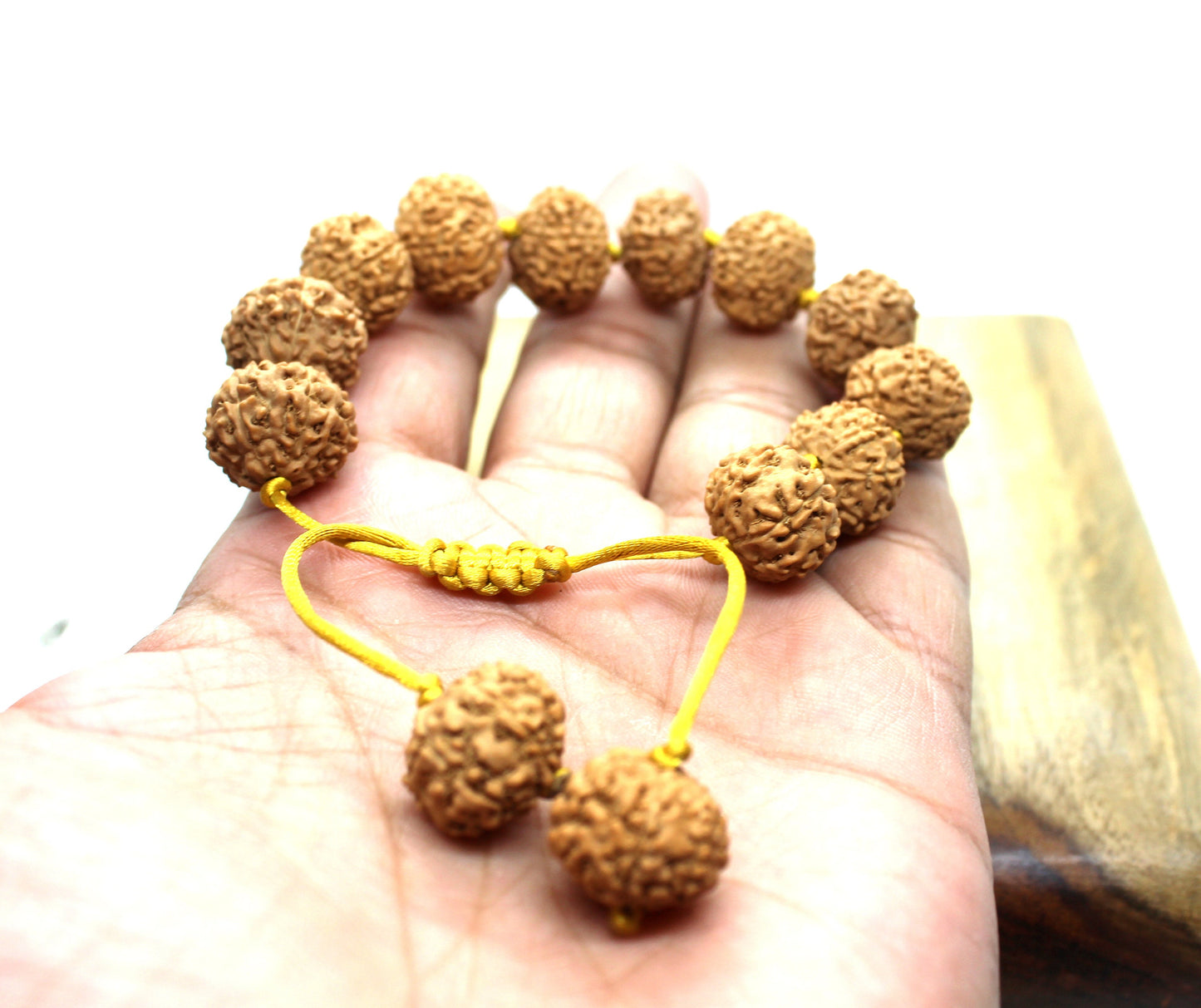 Seven Mukhi Bracelet, 7 Mukhi Rudraksha Bracelet, Yoga Gifts, Handmade Armlet, Stretch cord Bracelet, 7 Face Indonesian Rudraksha Bracelet