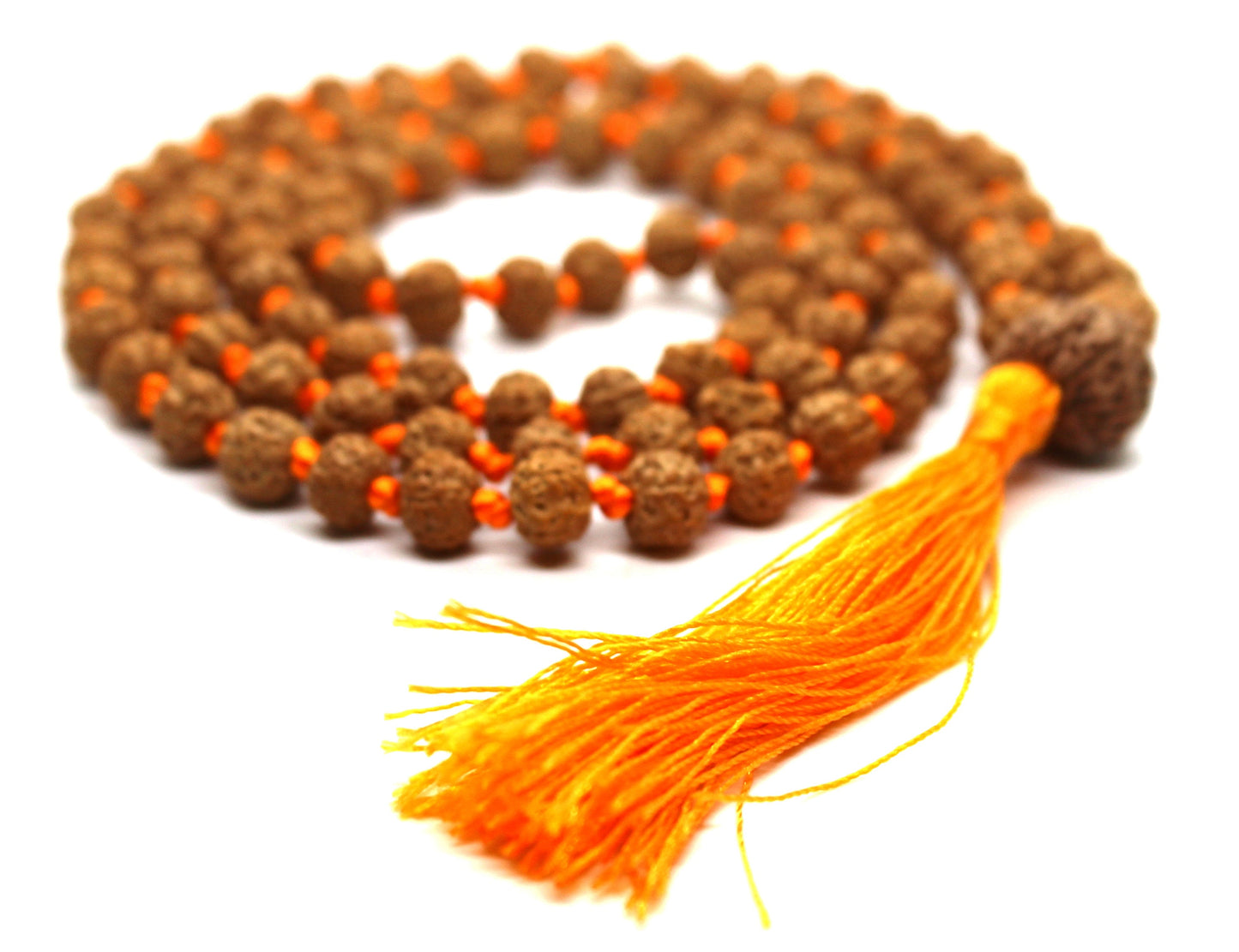 Rudraksha Mala 108 Beads 5 mukhi Japa Rosary with 12 Mukhi Rudraksh TWELVE MUKHI GURU bead Hand made premium Tassel mala - Yoga Meditation