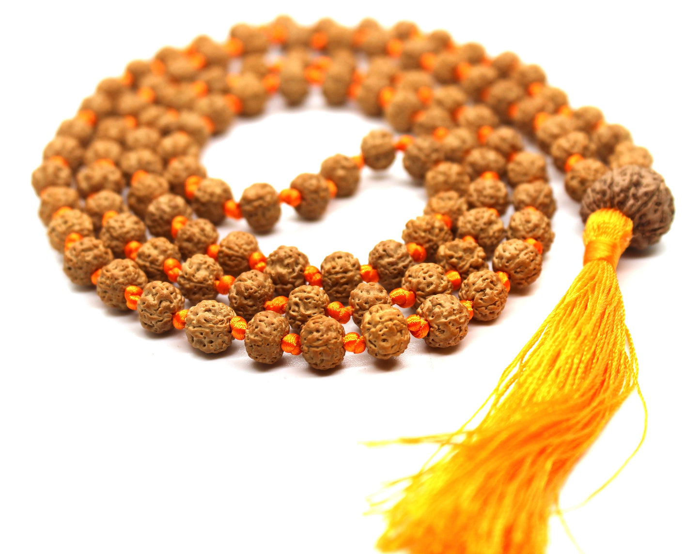 Rudraksha Mala 108 Beads 5 mukhi Japa Rosary with 12 Mukhi Rudraksh TWELVE MUKHI GURU bead Hand made premium Tassel mala - Yoga Meditation