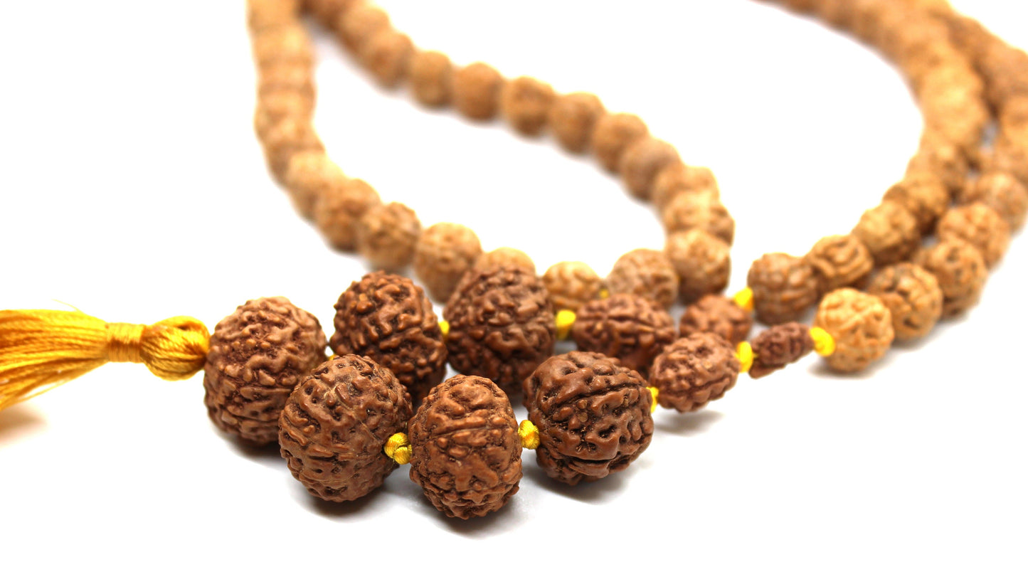 Rudraksh Rudraksha 1 2 3 4 5 6 7 8 9 10 Mukhi Beads GANESHA Mala Necklace - Rudraksha Mala Neecklace - Genuine Indonesian Rudraksha mala