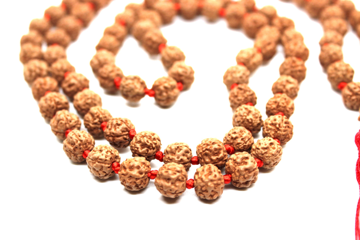 Rudraksha Mala 108 Beads 5 mukhi Japa Rosary with 2 Mukhi Rudraksh TWO MUKHI GURU bead Hand made premium Tassel mala - Yoga Meditation