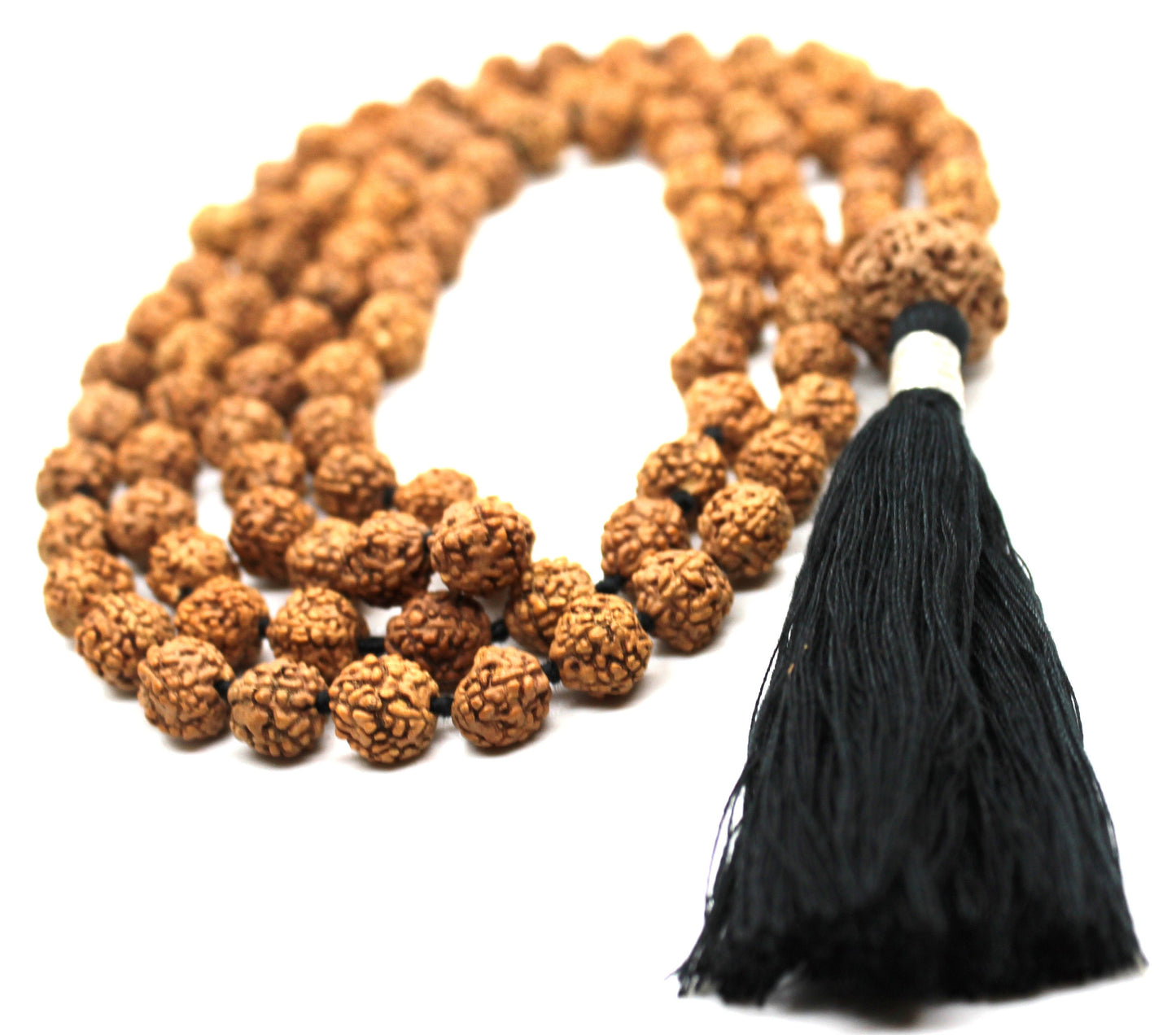 Rudraksha 5 Mukhi Guru Baad Mala, Rudraksh Japa Mala Rosary 108 +1 Bead Yoga Hindu PRAYER MEDITATION Raiki genuine 5 Mukhi Faces Energised