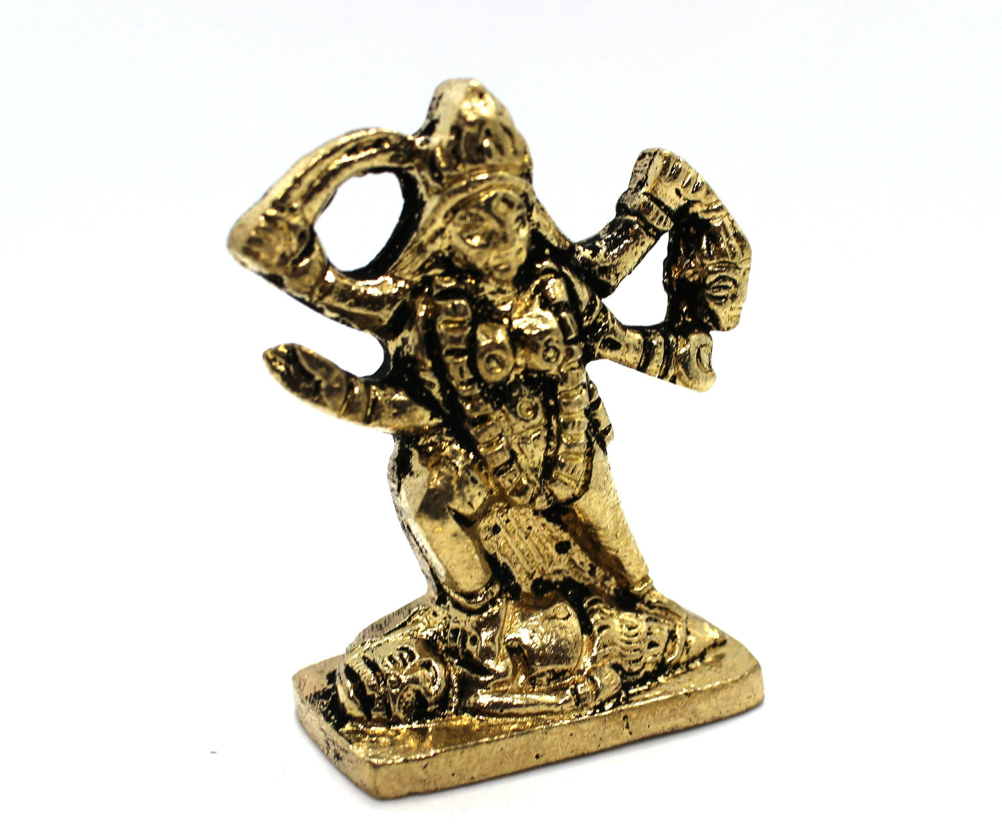 Small Brass Kali Statue, Indian, Hindu Goddess of Warriors Parvati Shivas Wife Incarnation, Parvati, Durga , Hindu goddess statue Rare