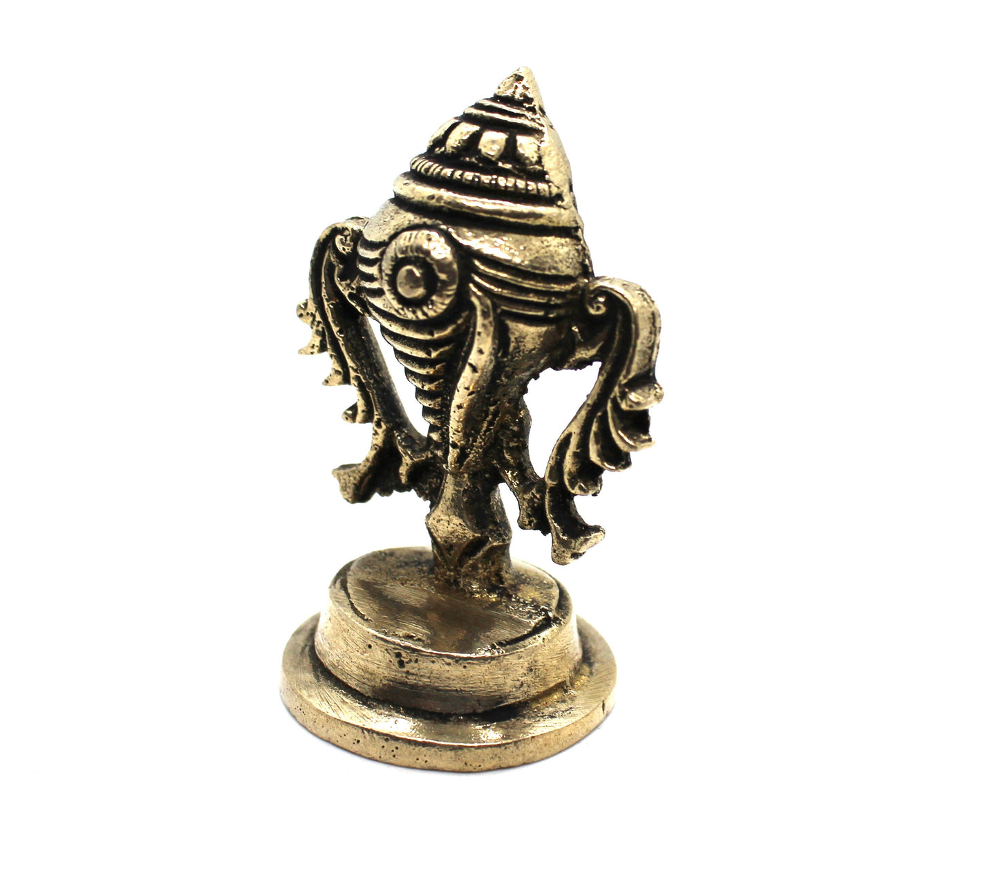 Small shankha Statue in Brass, Brass COUNCH Idol Small, Shankh Murti, Brass Shankh, Sacred Emblem of Lord Vishnu, Hindu Ritual Conch