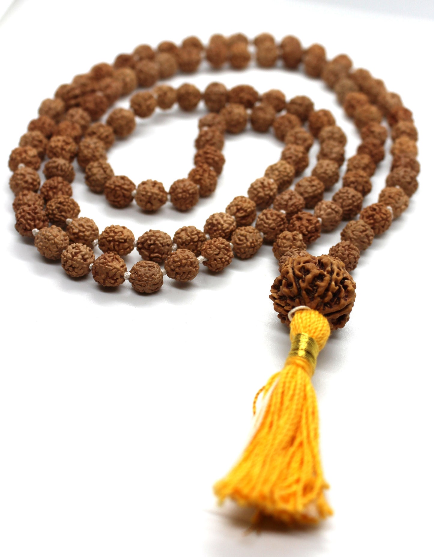 Rudraksha 7 Mukhi Guru Baad Mala, Rudraksh Japa Mala Rosary 108 +1 Bead Yoga Hindu PRAYER MEDITATION Raiki genuine 7 Mukhi Faces Energised
