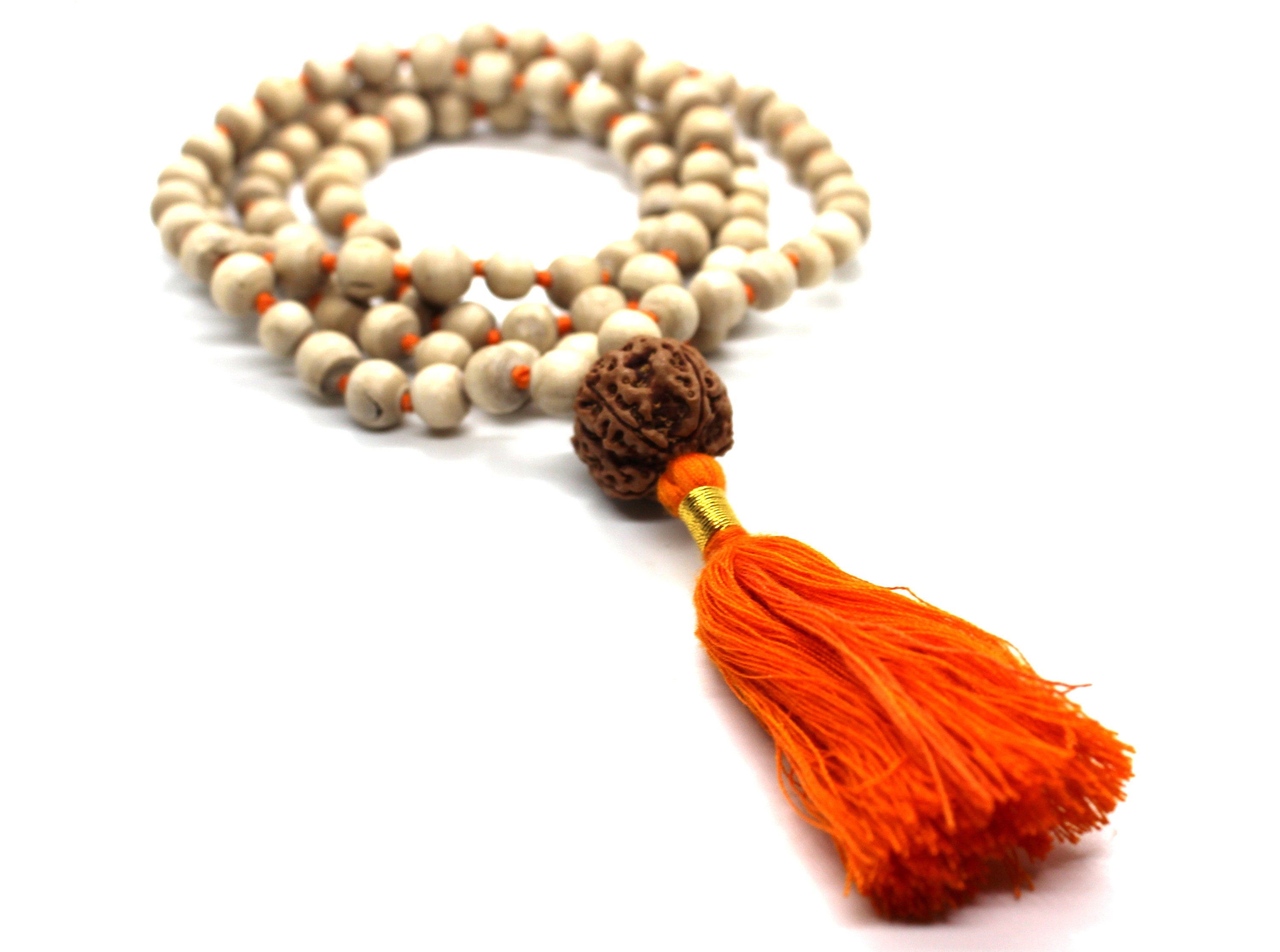 Tulsi Japa Mala 108 Prayer Beads Hindu Yoga Meditation Hare Krishna  Necklace Rosary Rudraksha Guru Bead 