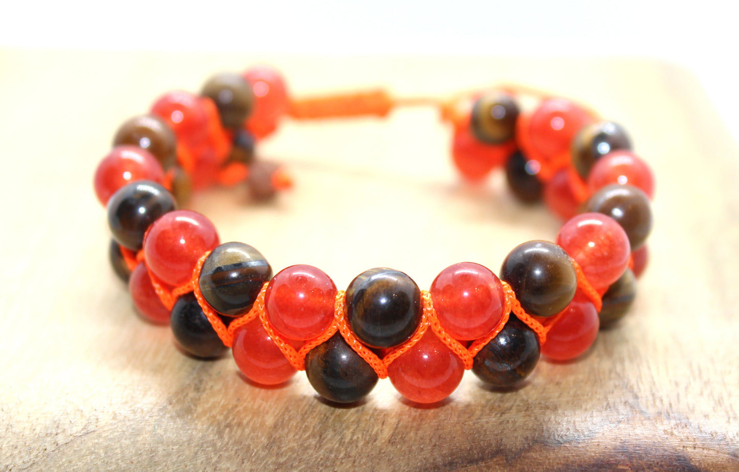 Carnelian & Tigers eye Bracelet, Tiger's Eye lucky bracelet Abundance, Prosperity, Confidence and Strength Power Wrap , Gemstone Bracelet