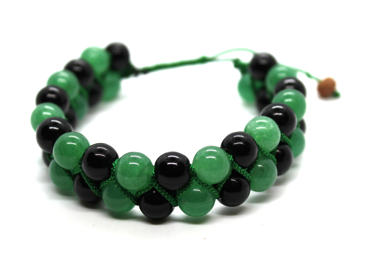 Natural Green Jade & Black Onyx Bracelet, Healing Crystal Bracelet, Gemstone Bracelet, Jade Handmade Bracelet, Crystal Jade Bracelet