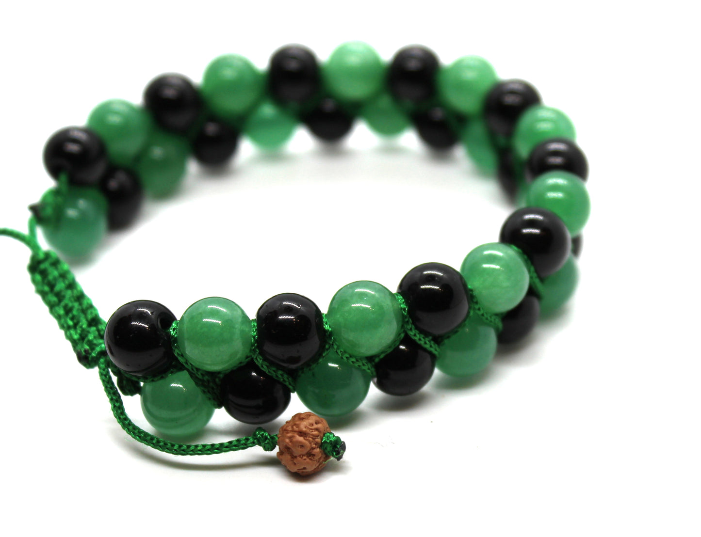 Natural Green Jade & Black Onyx Bracelet, Healing Crystal Bracelet, Gemstone Bracelet, Jade Handmade Bracelet, Crystal Jade Bracelet