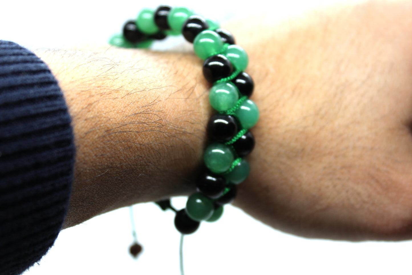 Natural Green Jade & Black Onyx Bracelet, Healing Crystal Bracelet, Gemstone Bracelet, Jade Handmade Bracelet, Crystal Jade Bracelet