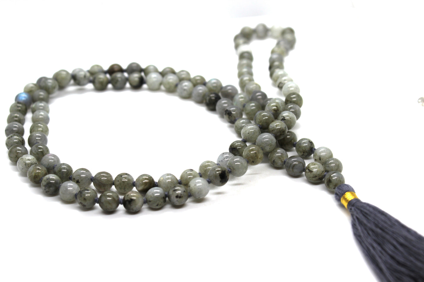 Labradorite Mala 108 knotted beads Jap Mala Beads 108, Mala Bead Necklace, Mala Necklace, Meditation Beads, Japa Mala, Buddhist Prayer Beads