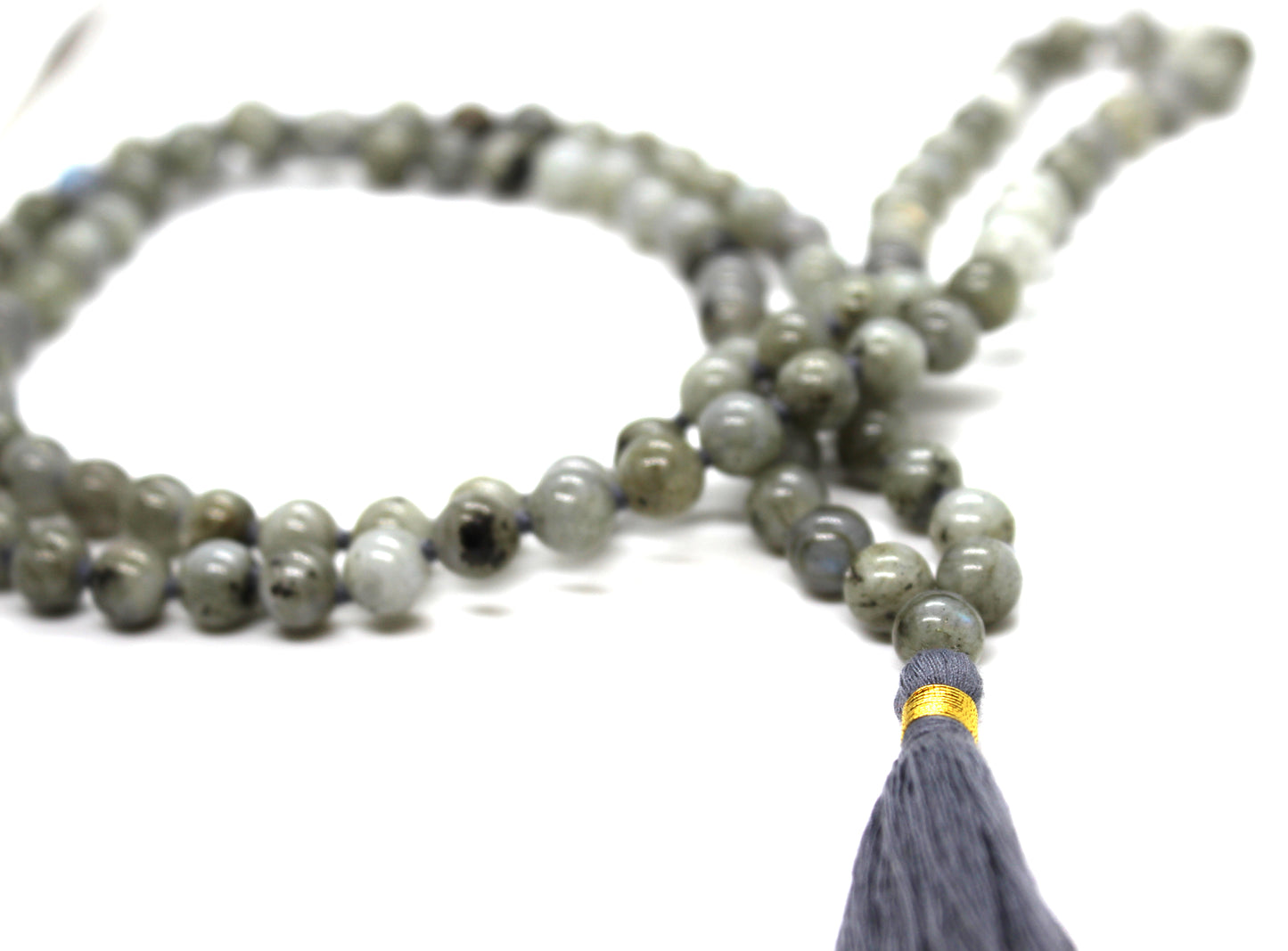 Labradorite Mala 108 knotted beads Jap Mala Beads 108, Mala Bead Necklace, Mala Necklace, Meditation Beads, Japa Mala, Buddhist Prayer Beads