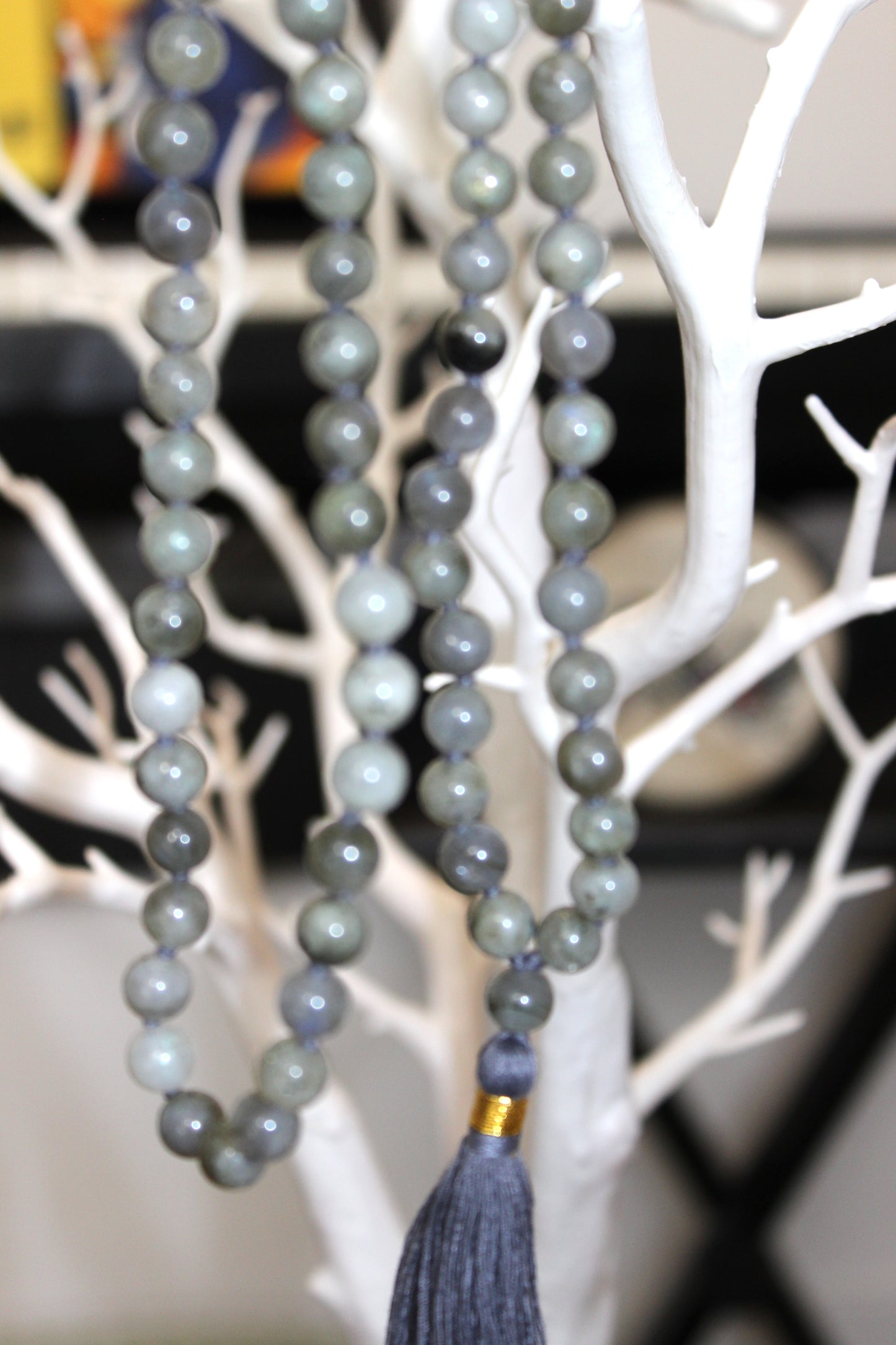 Labradorite Mala 108 knotted beads Jap Mala Beads 108, Mala Bead Necklace, Mala Necklace, Meditation Beads, Japa Mala, Buddhist Prayer Beads
