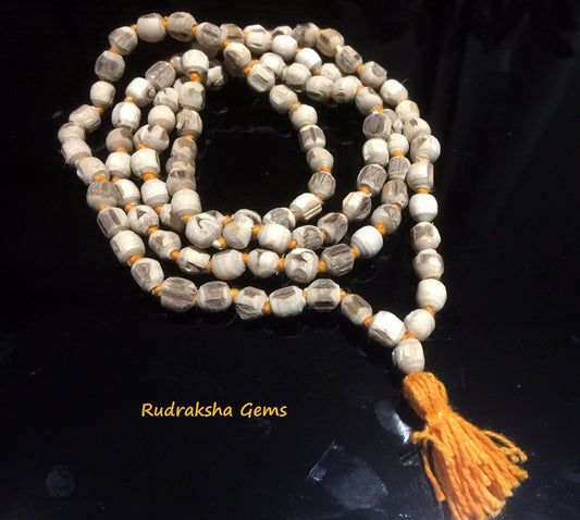 Tulsi Mala round shap Beads - Handmade knotted tulsi holy Basil Mala necklace- yoga meditation japa Mala - krishna Prayer Beads Mala