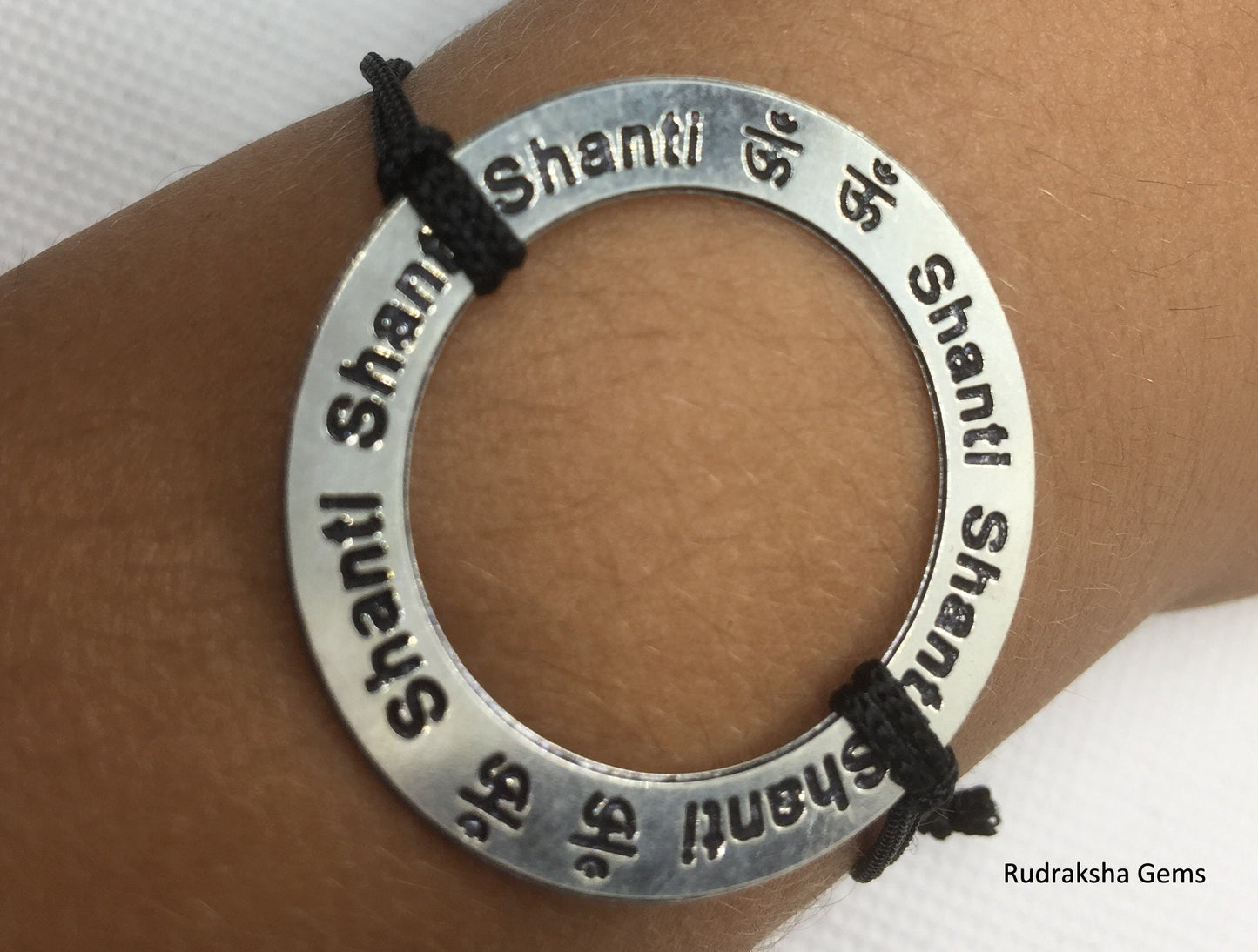 Om Shanti Shanti Shanti Mantra Bracelet, Om Mantra PEACE CORDED BRACELET Yoga Soul Wrist Band wristband, Handmade Yoga Jewellery Jewelry Aum