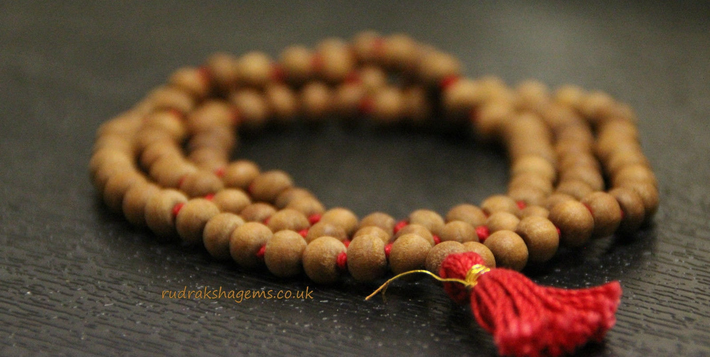 Sandalwood mala 6mm 8 mm 108 rosary, sandalwood japa mala necklace, mens necklace, wood bead, hindu meditation buddhist tibetan prayer beads