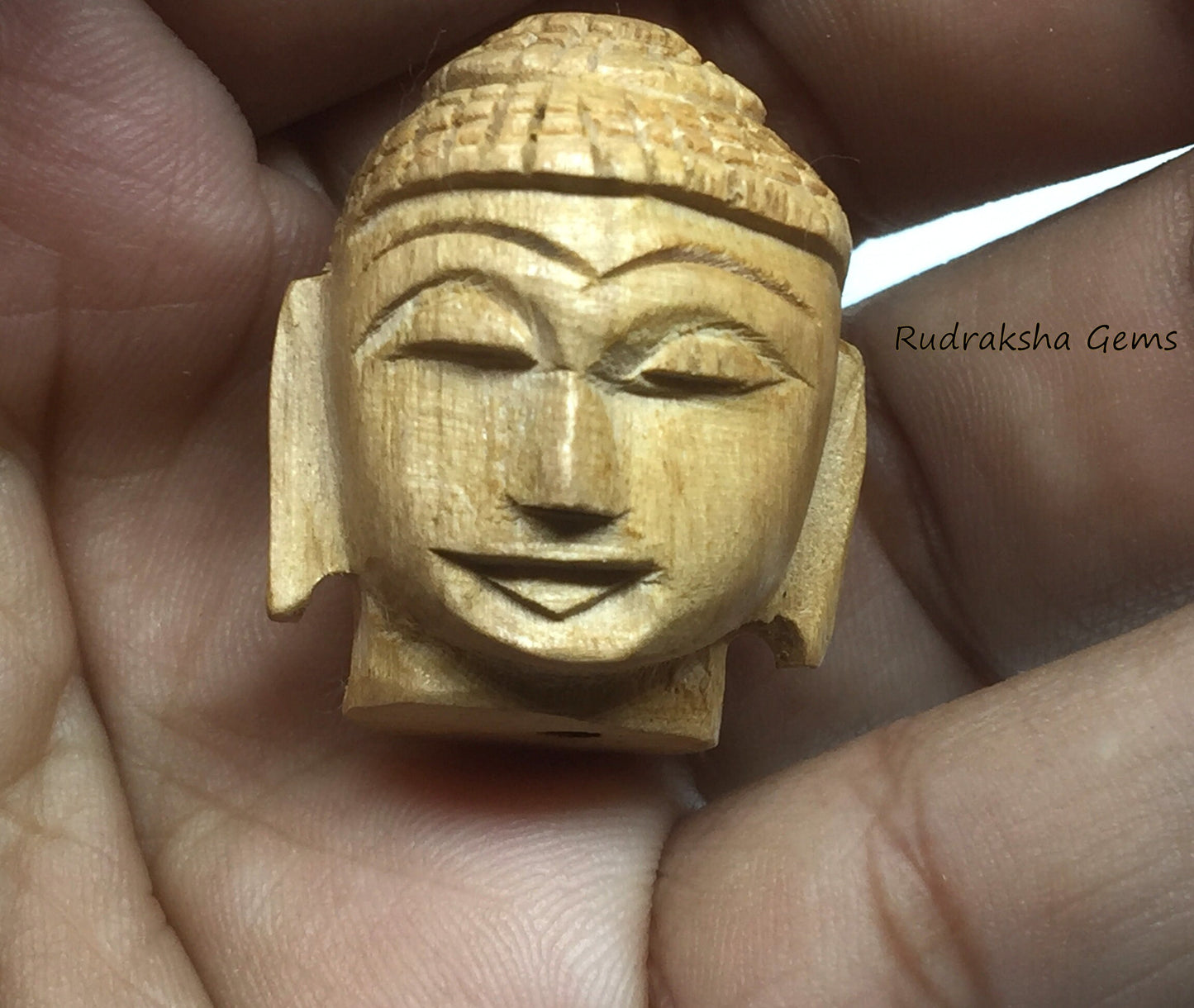 Natural wooden bead - 1 pcs BUDDHA 28 mm wooden Hand carved Guru Bead - DIY for Mala Making - Jewelry Findings Beautiful Big Collector Rare