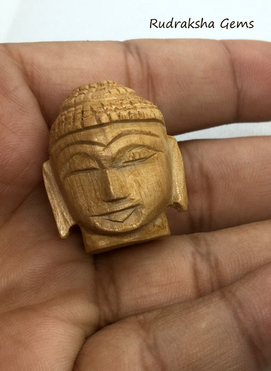 Natural wooden bead - 1 pcs BUDDHA 28 mm wooden Hand carved Guru Bead - DIY for Mala Making - Jewelry Findings Beautiful Big Collector Rare