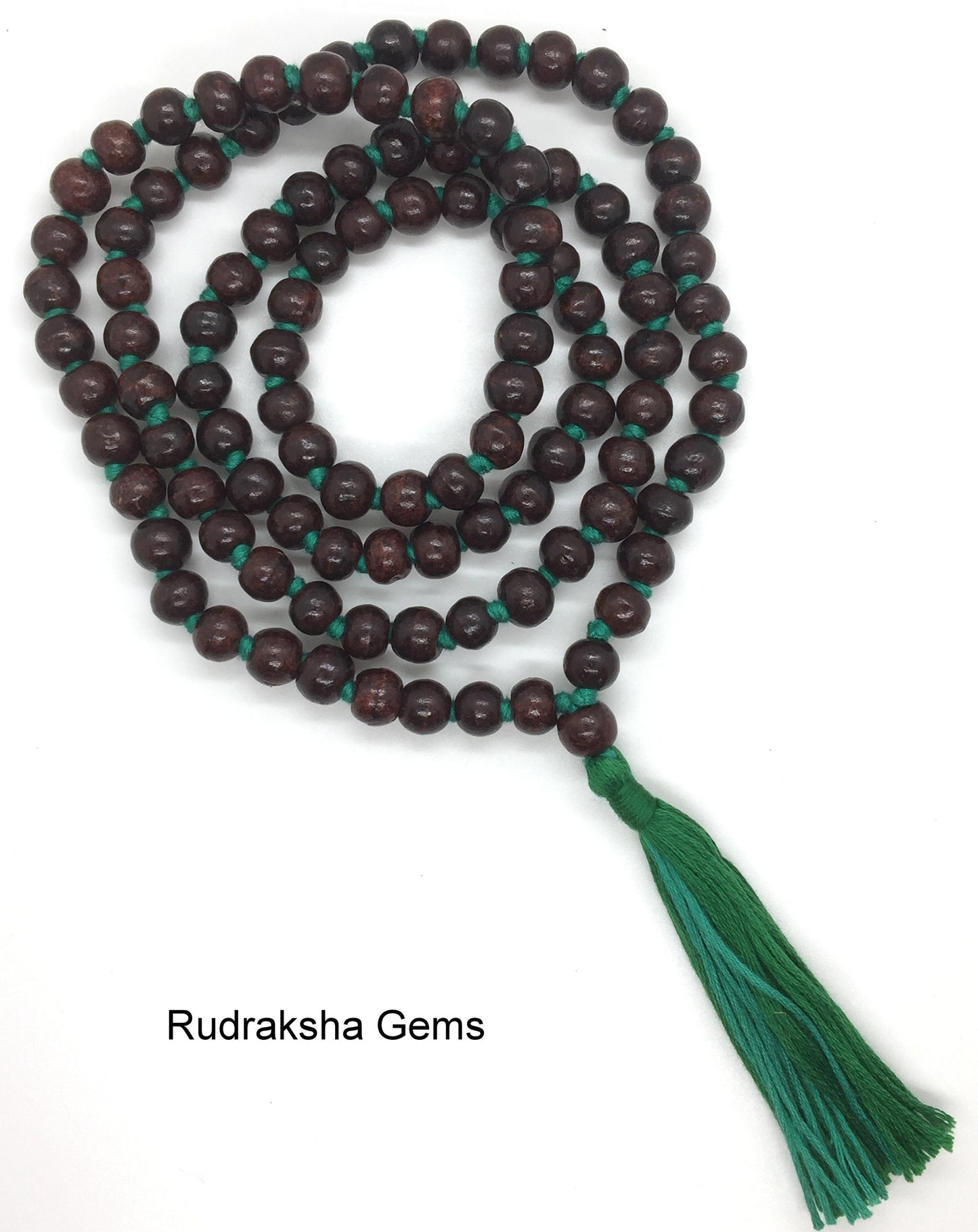 Red Rosewood Handmade Rosary Mala 108 Beads - Beautiful Tassel Mala - Colored Long Tassel & knots - 8mm Beads Hindu Yoga Mediation japa mala