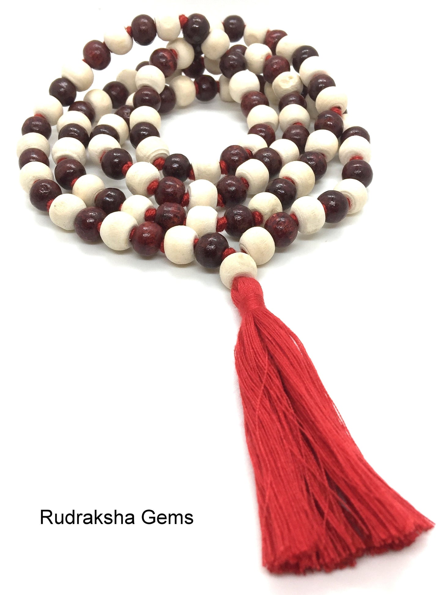 Tulsi Rosewood Japa Mala - Rosewood Tulsi Beads Mala - Sandalwood necklace- Tulsi necklace - Hindu Buddhist Japa Long Tassel Mala 108 Beads