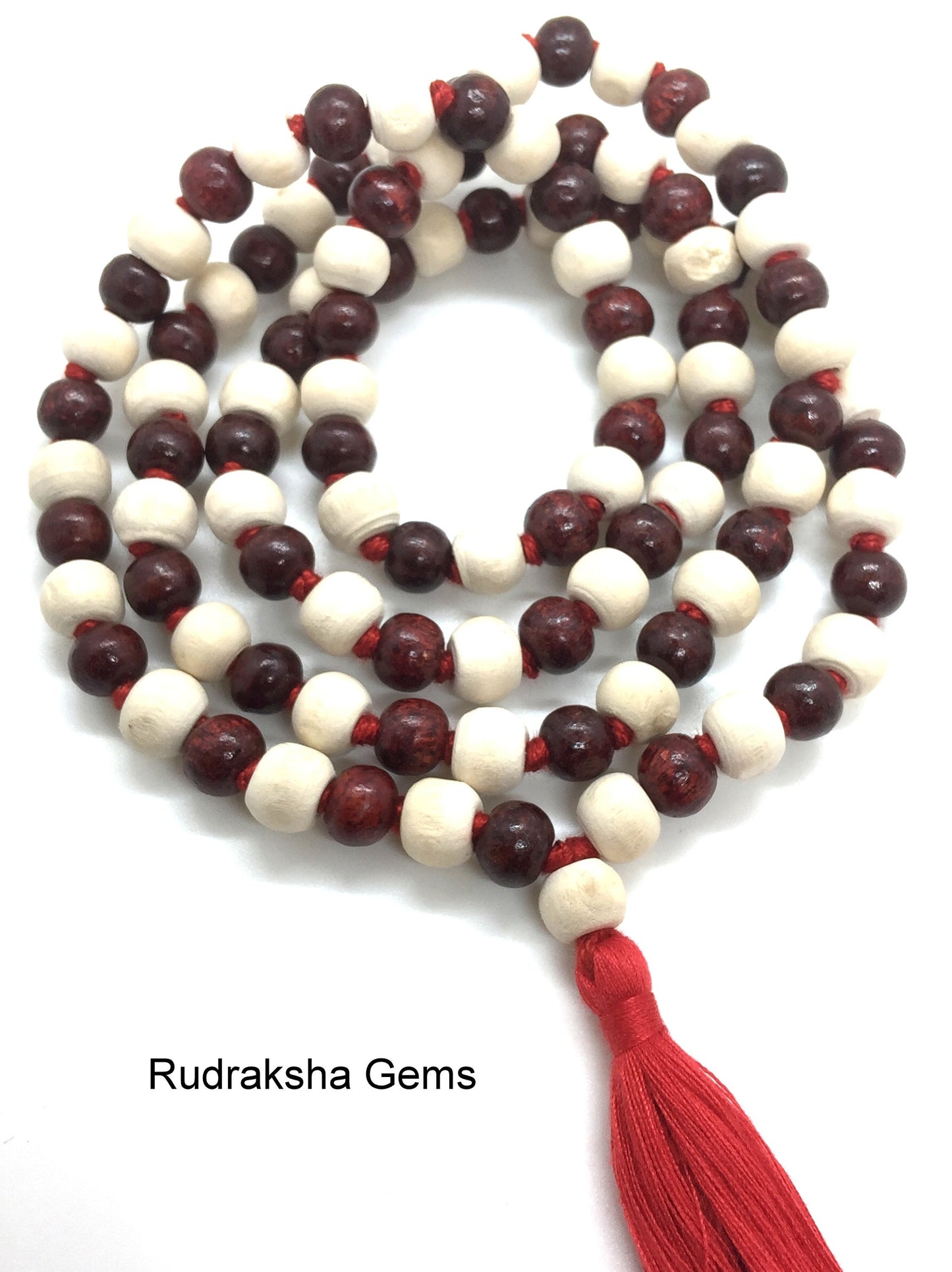 Tulsi Rosewood Japa Mala - Rosewood Tulsi Beads Mala - Sandalwood necklace- Tulsi necklace - Hindu Buddhist Japa Long Tassel Mala 108 Beads